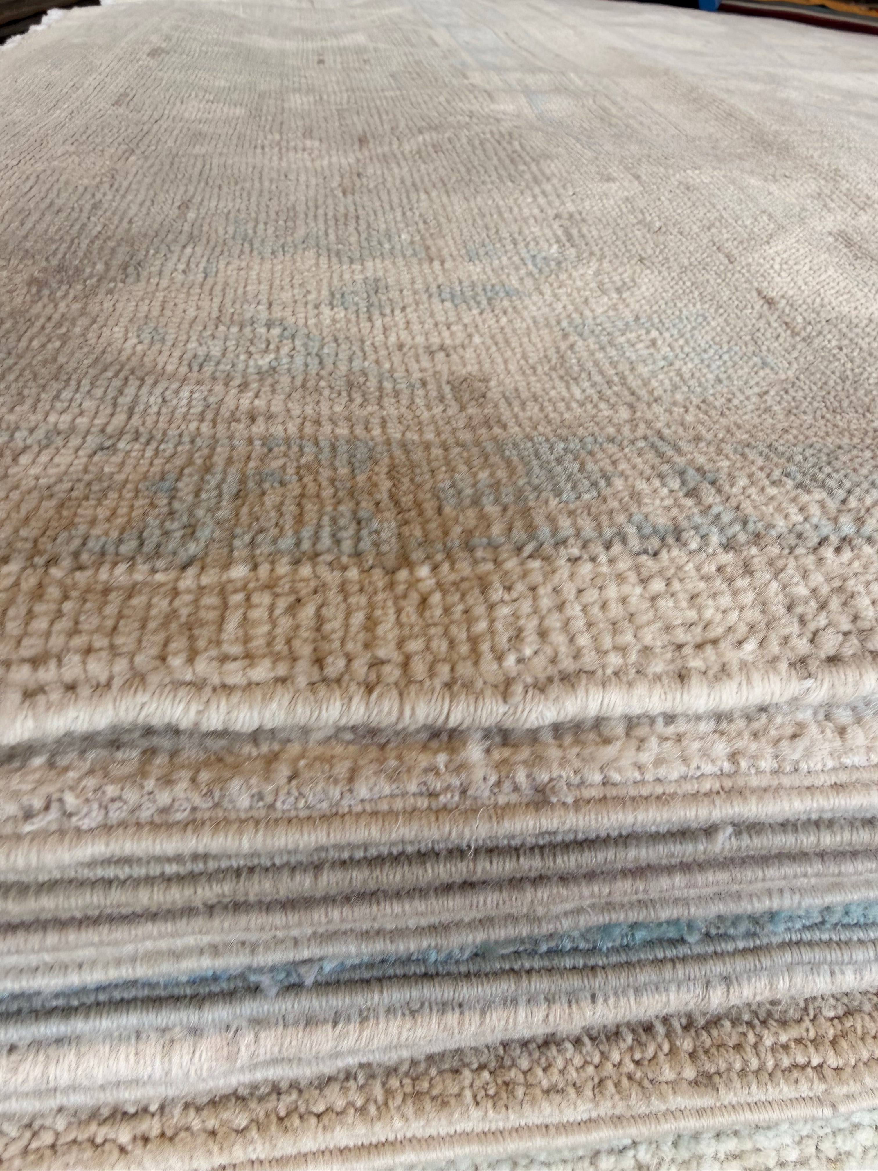 Aleksandra Yermak 9.2x11.8 Beige Multi Afghani Whitewashed Oushak