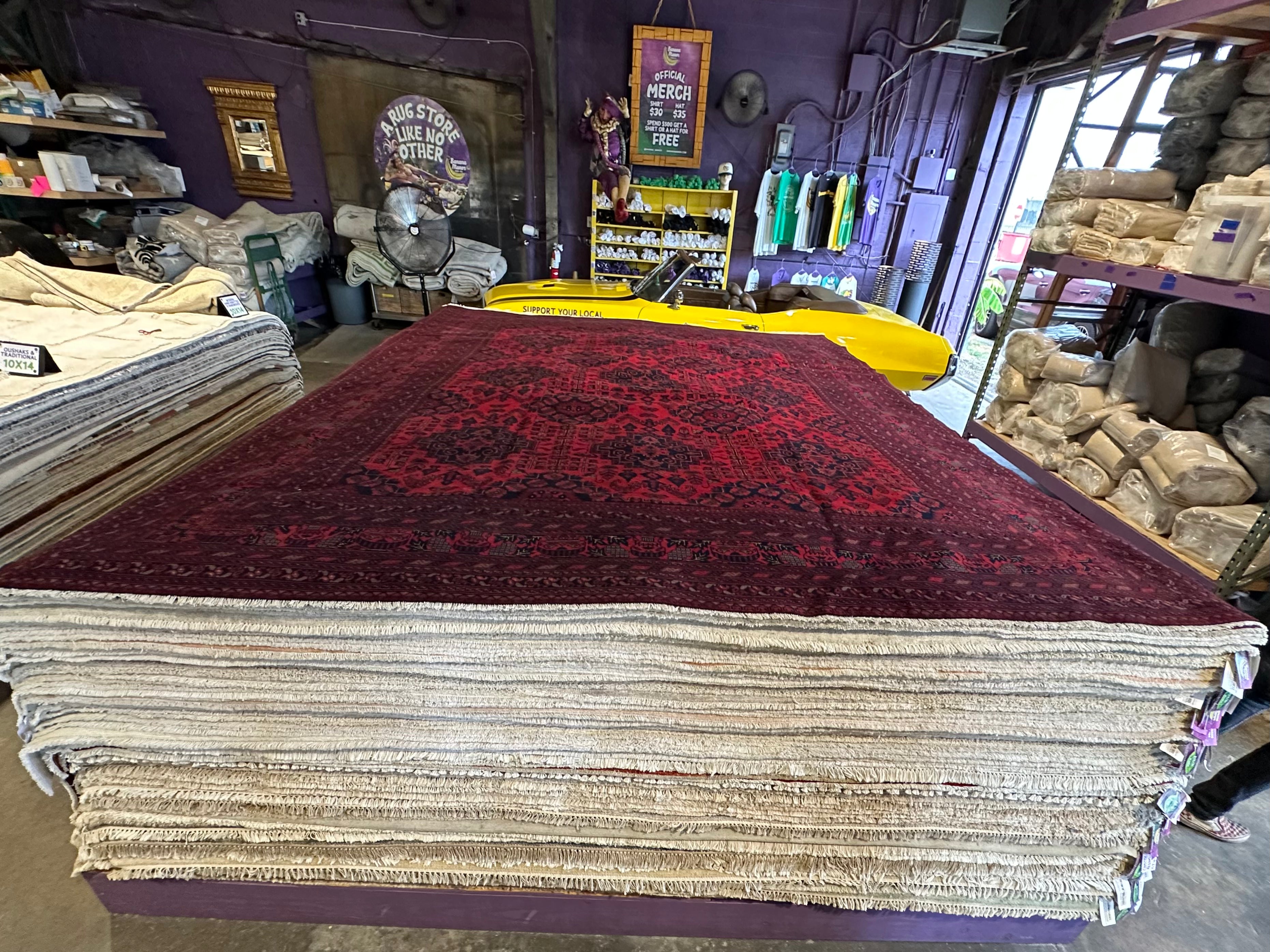 Marta Mendoza 9.8x12.10 Red Afghani Khal Muhammad Rug
