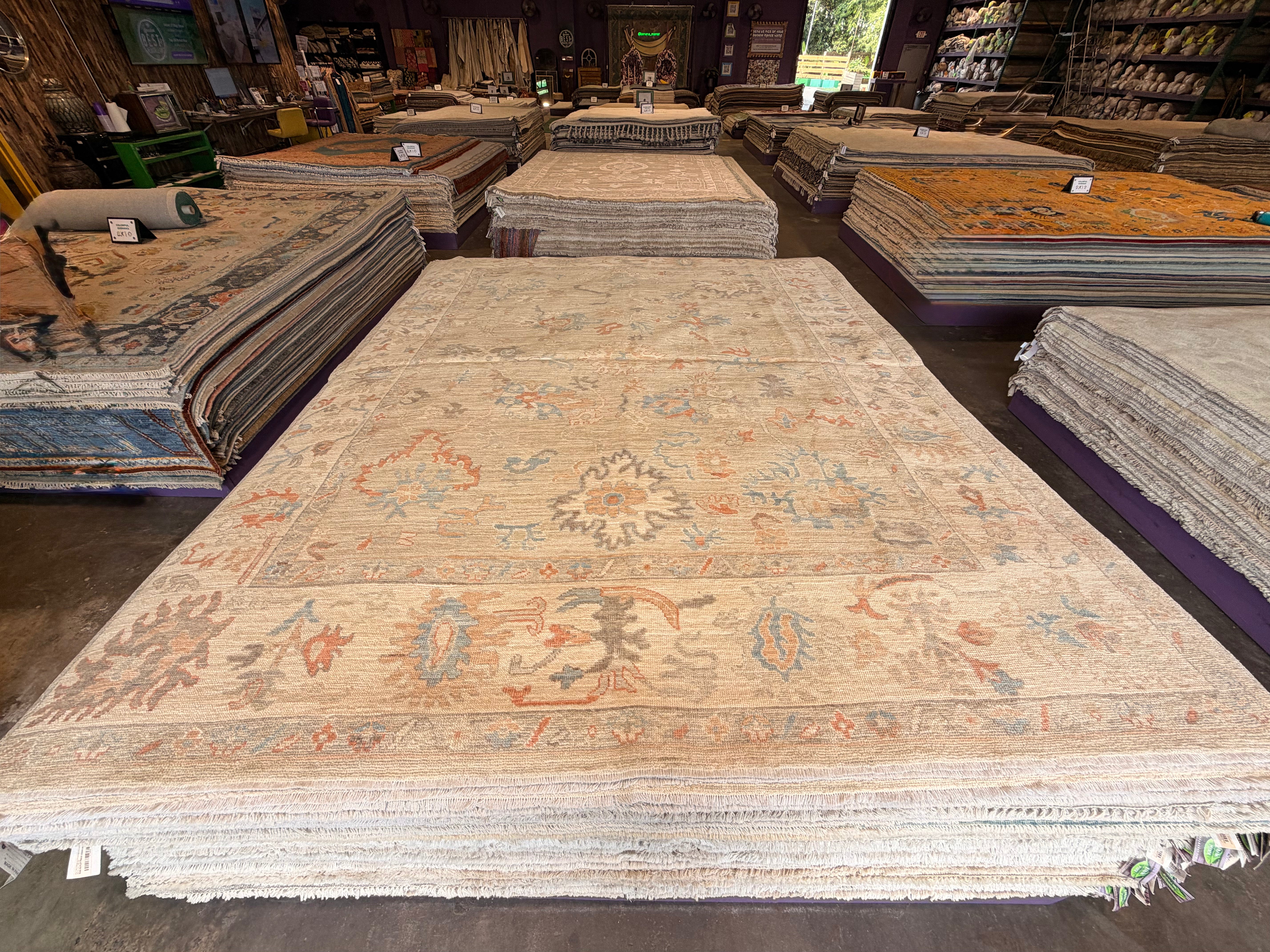 Emilia Royt 8.1x10 Multicolor Afghani Whitewashed Oushak