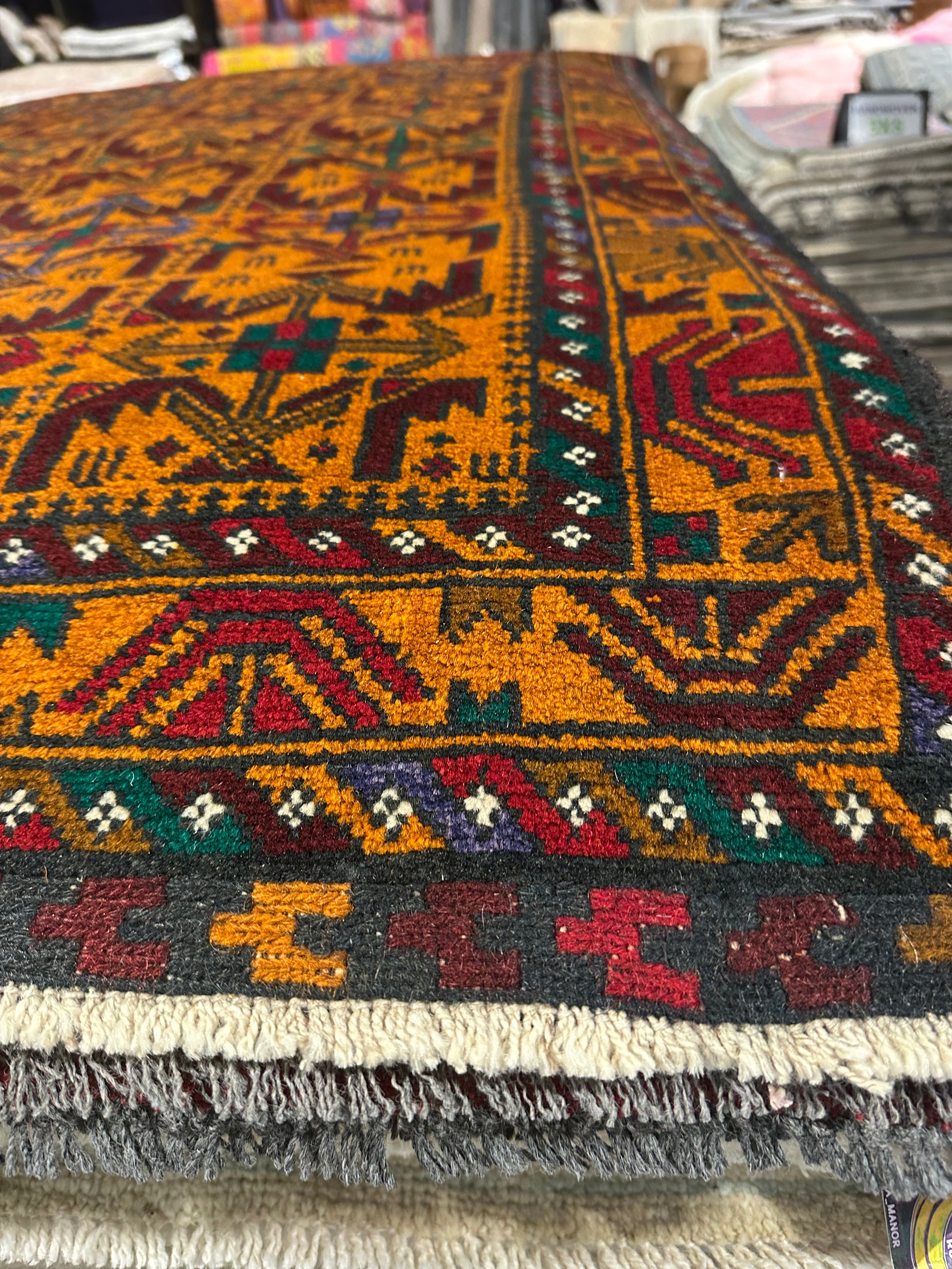 Shelly Thompson 2.10x4.4 Orange Afghani Baluch Rug