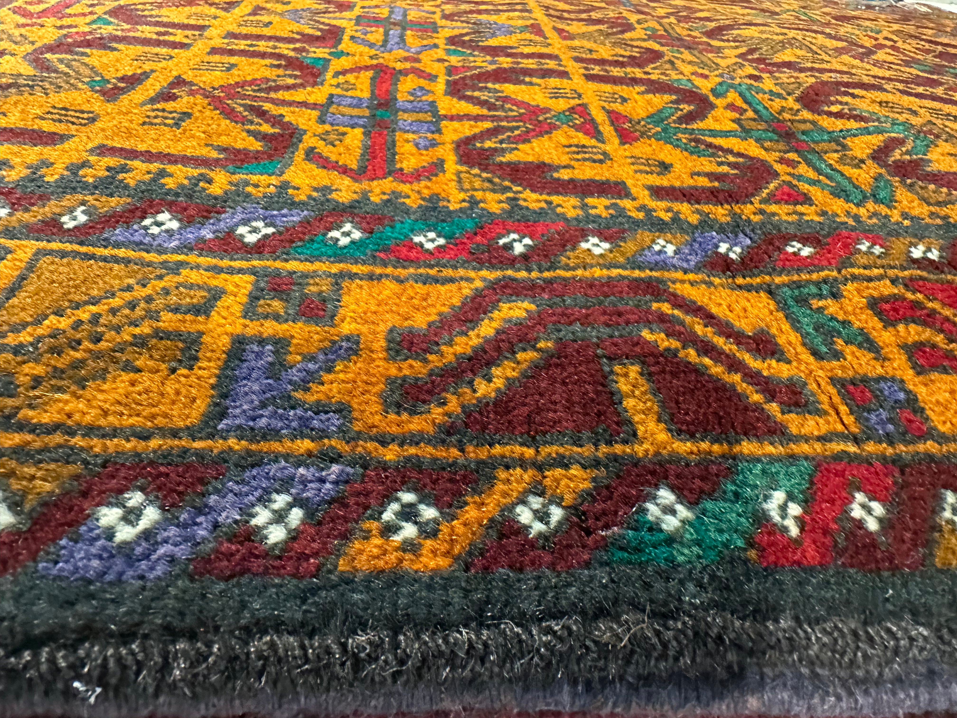 Shelly Thompson 2.10x4.4 Orange Afghani Baluch Rug