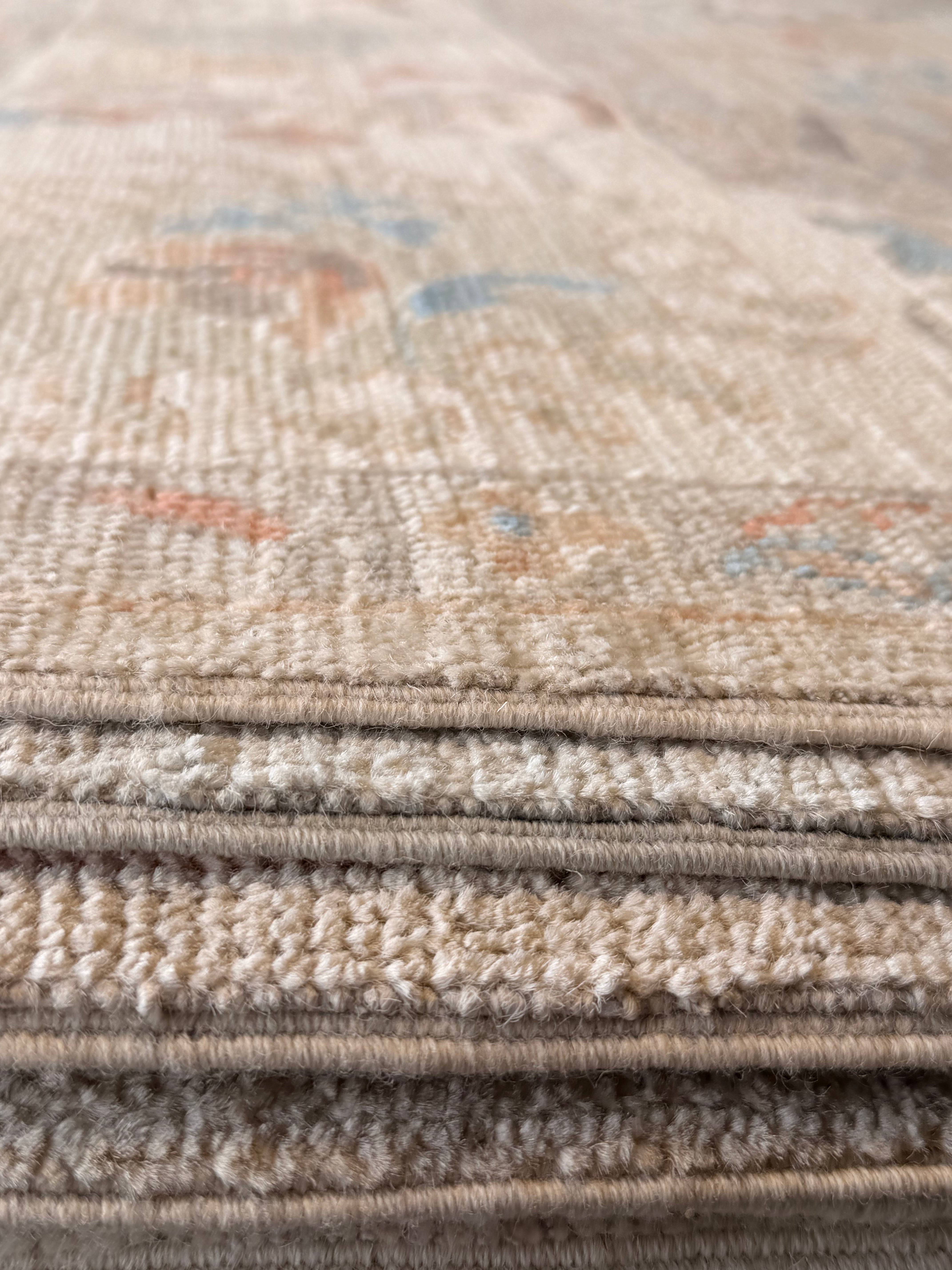 Emilia Royt 8.1x10 Multicolor Afghani Whitewashed Oushak