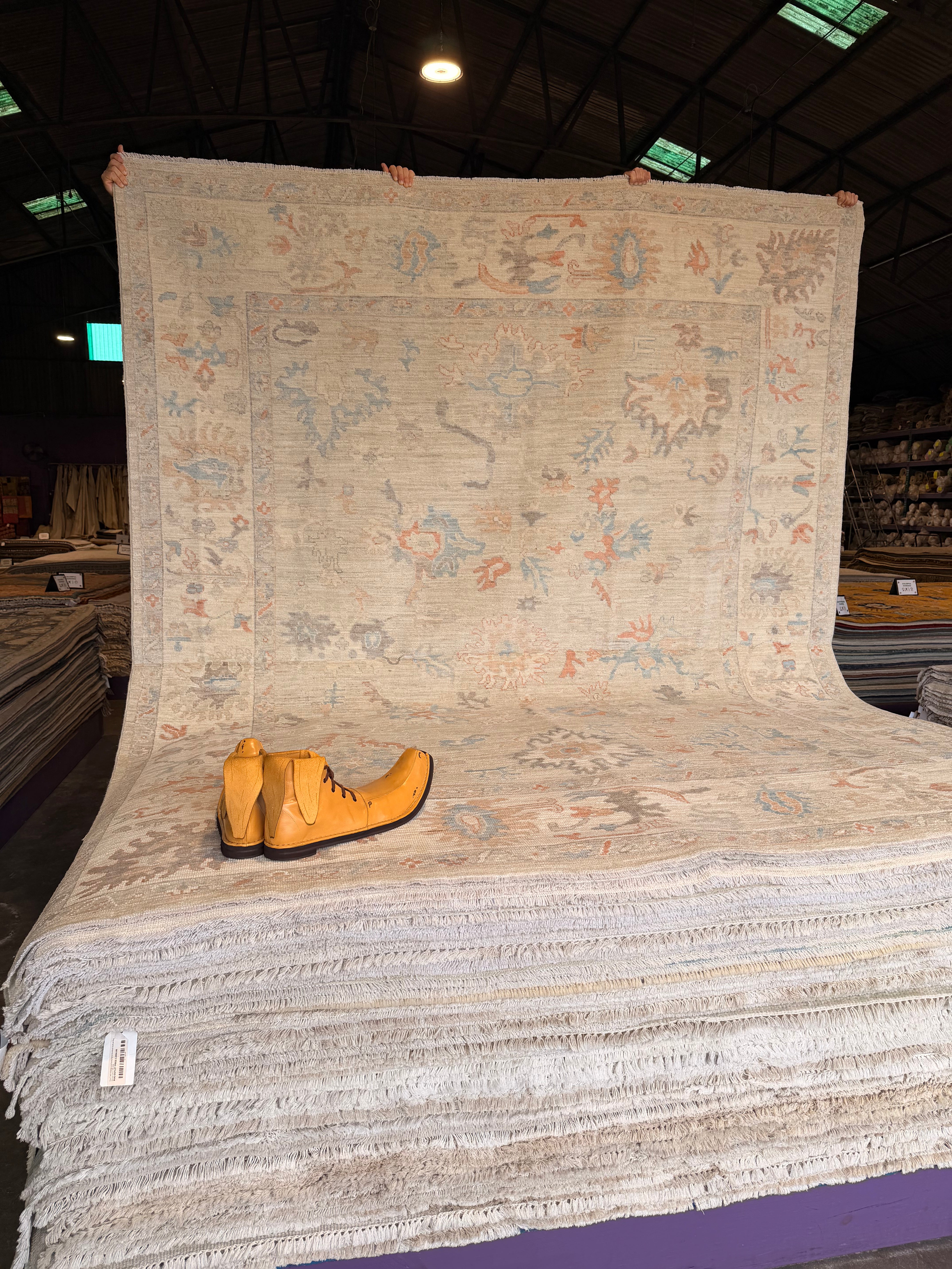 Emilia Royt 8.1x10 Multicolor Afghani Whitewashed Oushak