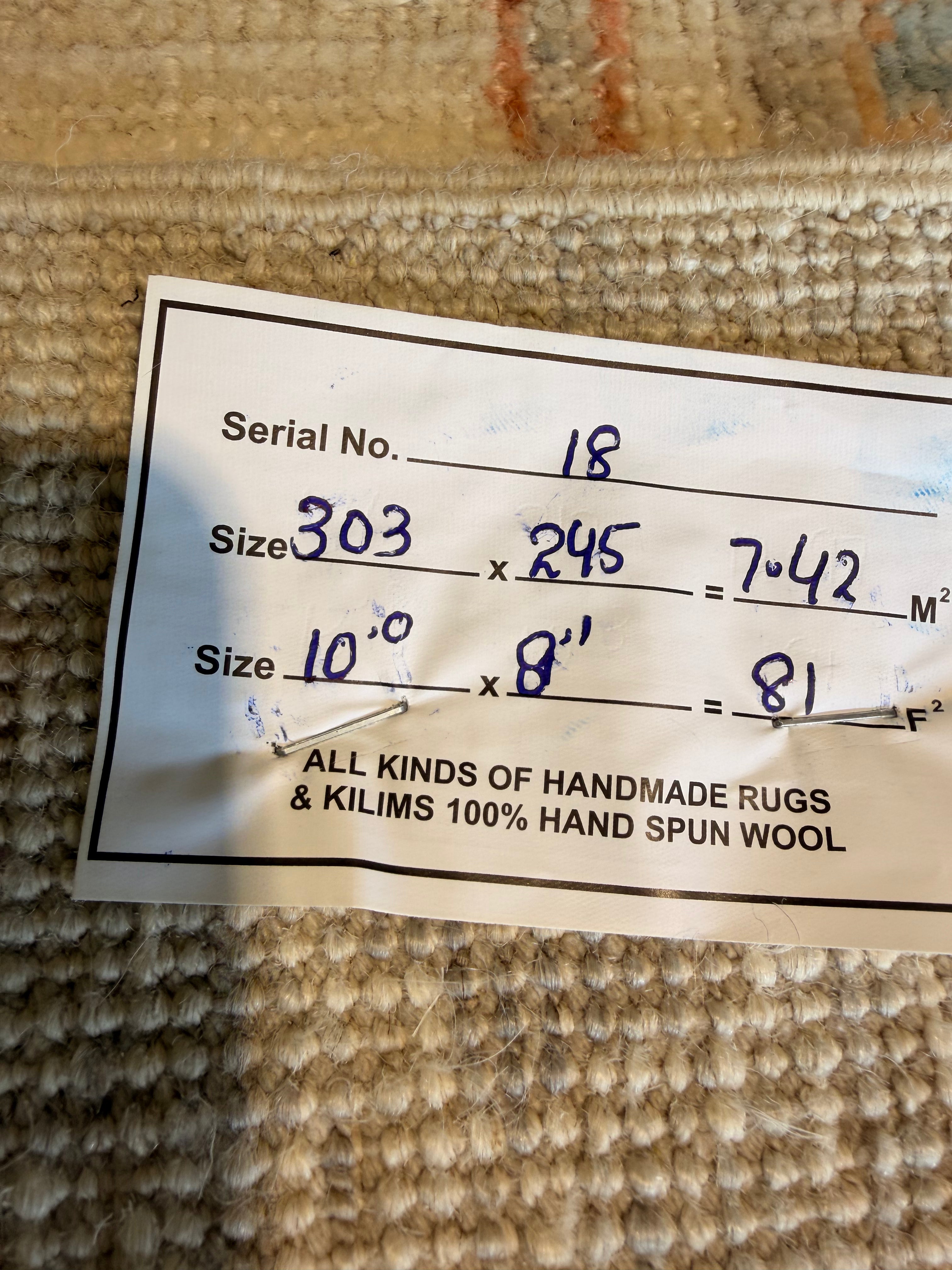 Emilia Royt 8.1x10 Multicolor Afghani Whitewashed Oushak