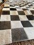 Brisket 7.10x9.10 Black and White Checkerboard Cowhide Rug