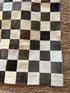 Brisket 7.10x9.10 Black and White Checkerboard Cowhide Rug