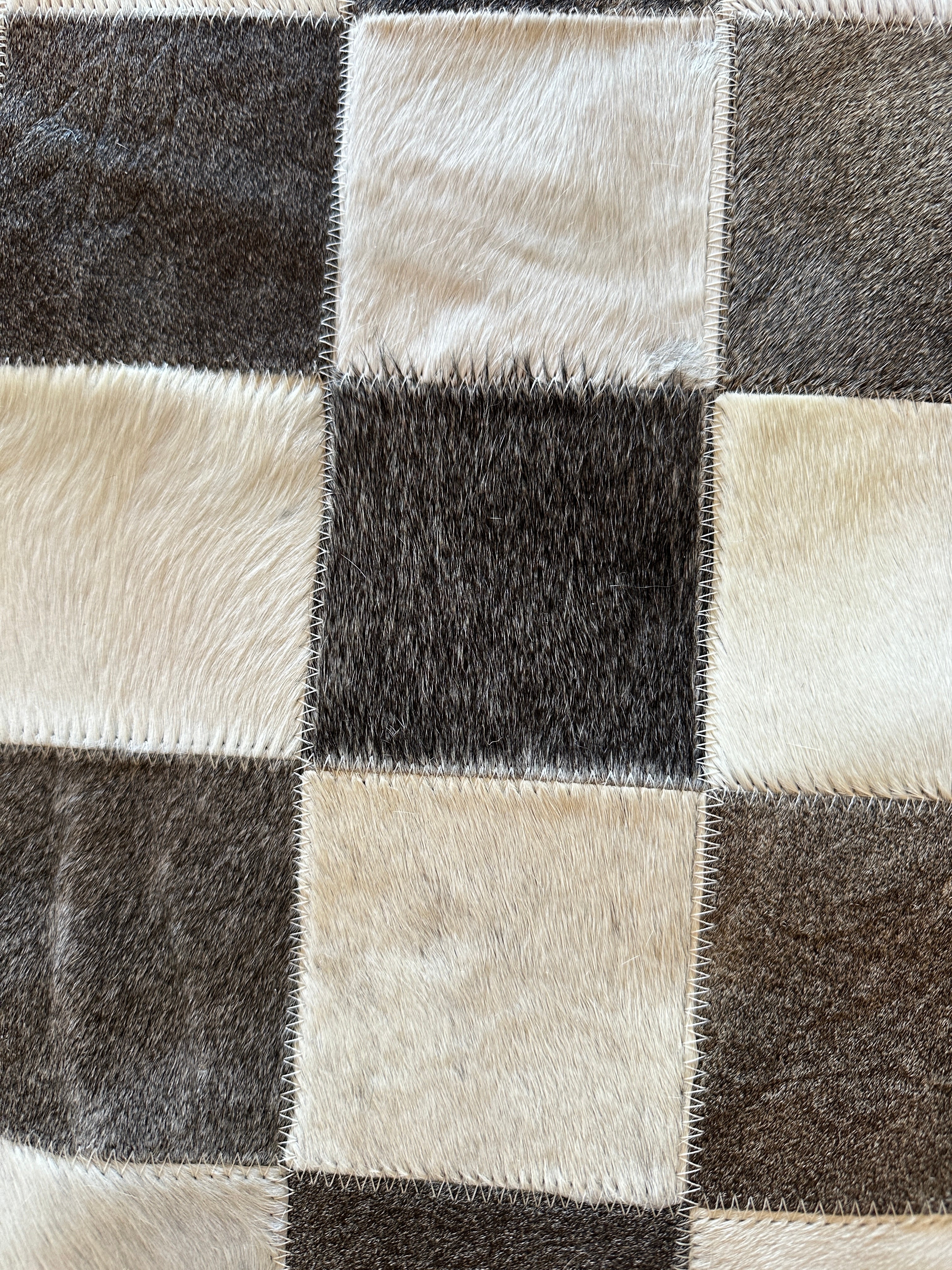 Brisket 7.10x9.10 Black and White Checkerboard Cowhide Rug