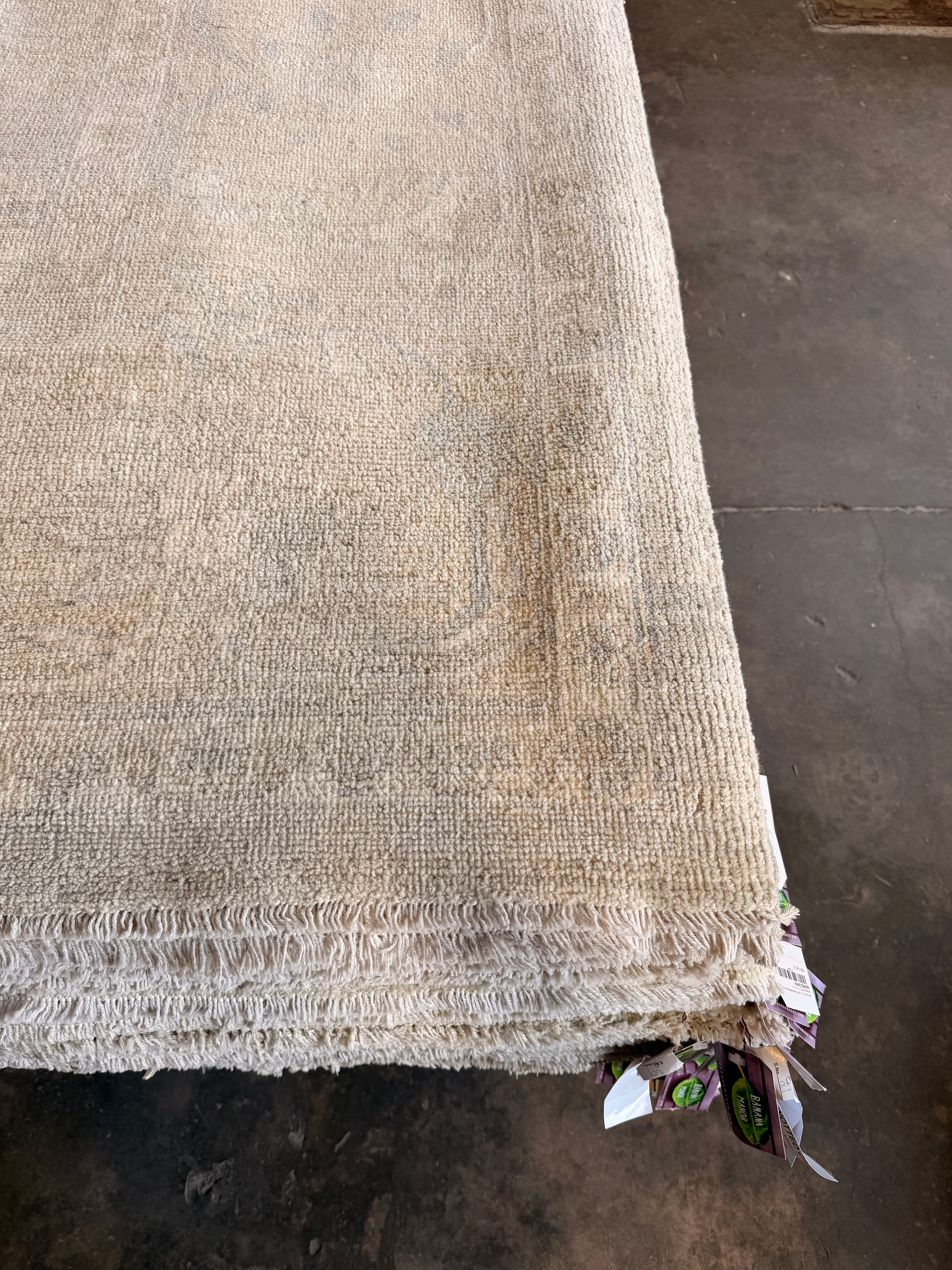 Kayla Thorn 8.11x12 Blue and Green Afghani Whitewashed Oushak