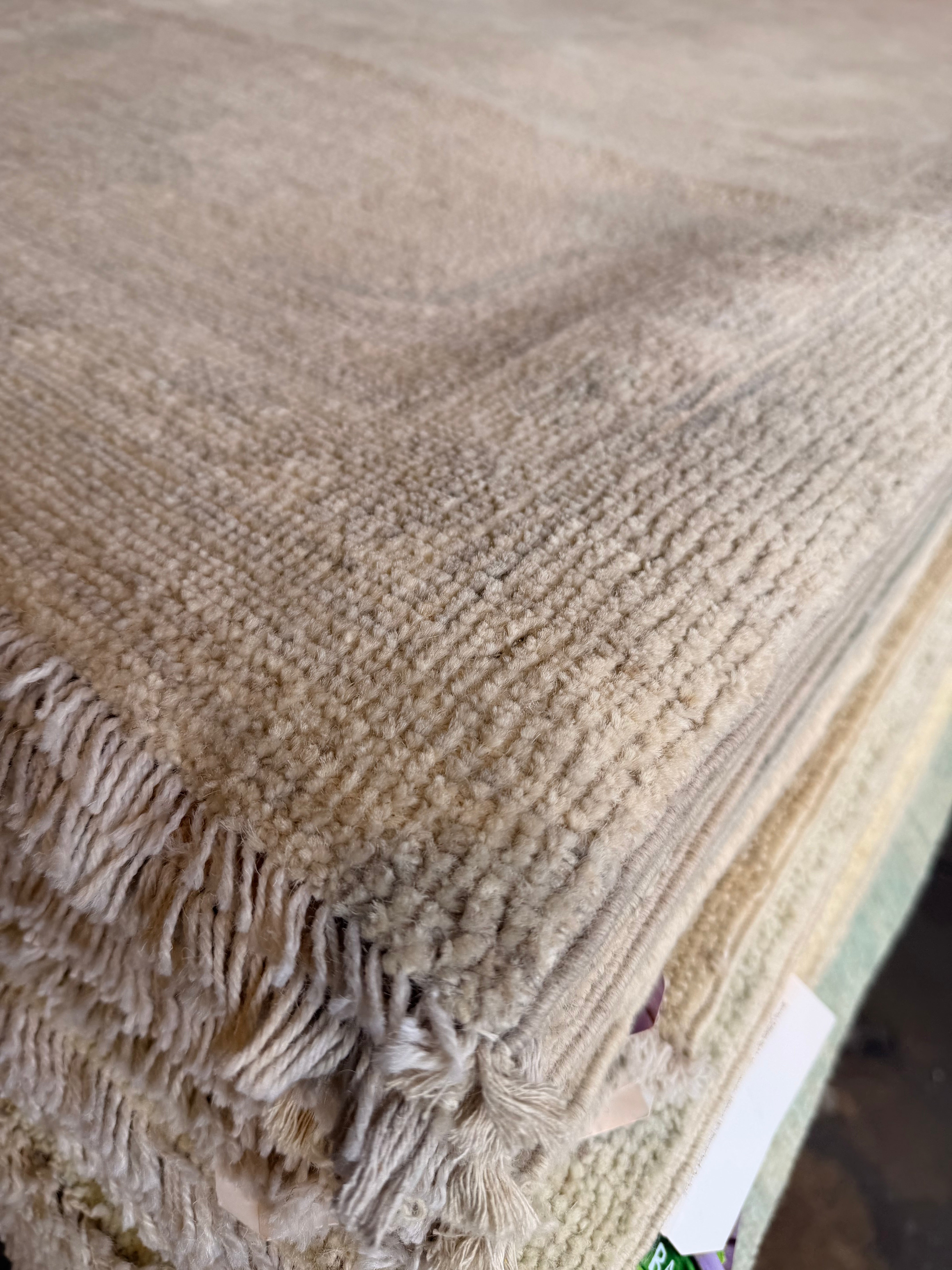 Kayla Thorn 8.11x12 Blue and Green Afghani Whitewashed Oushak