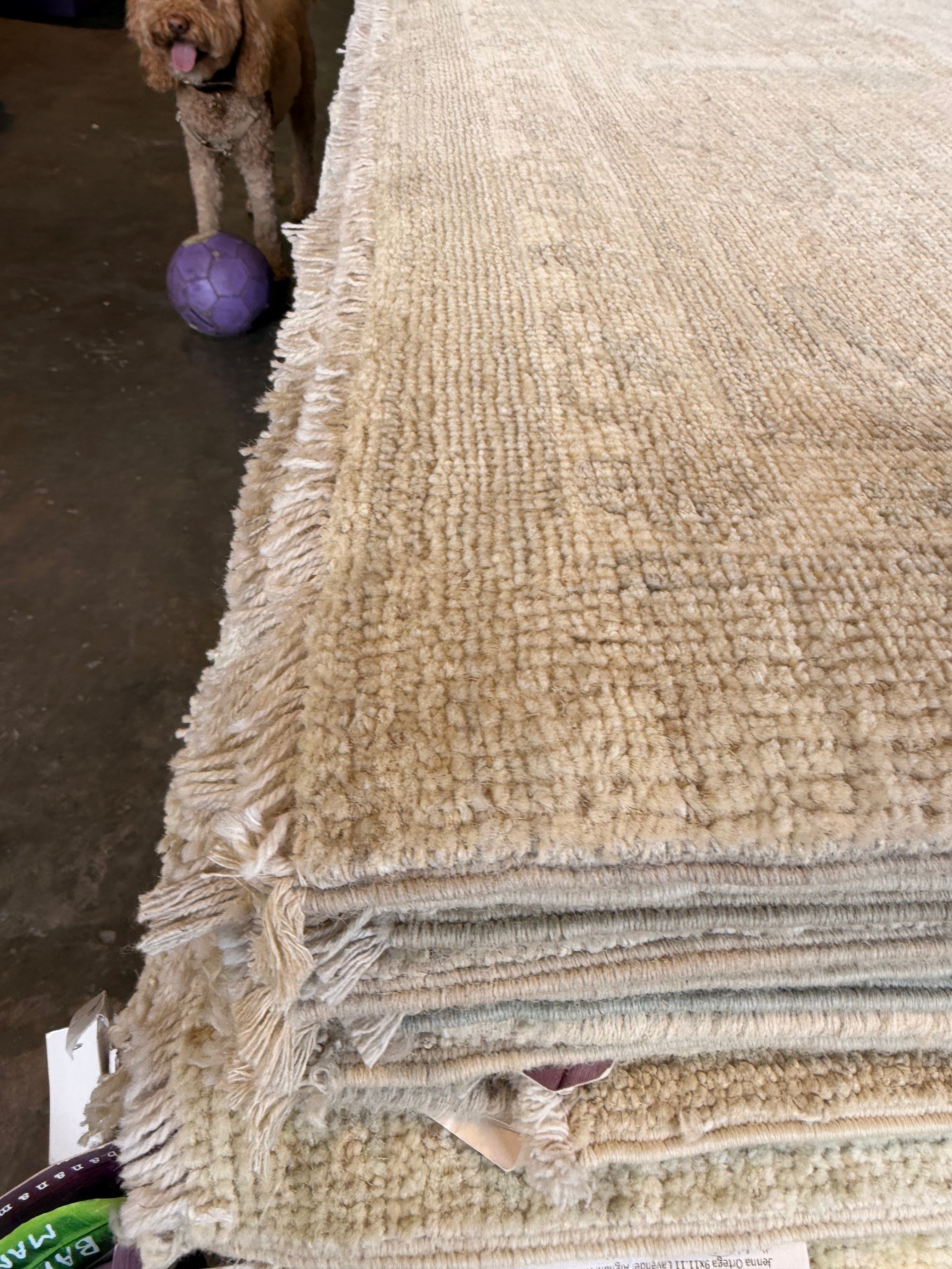 Kayla Thorn 8.11x12 Blue and Green Afghani Whitewashed Oushak