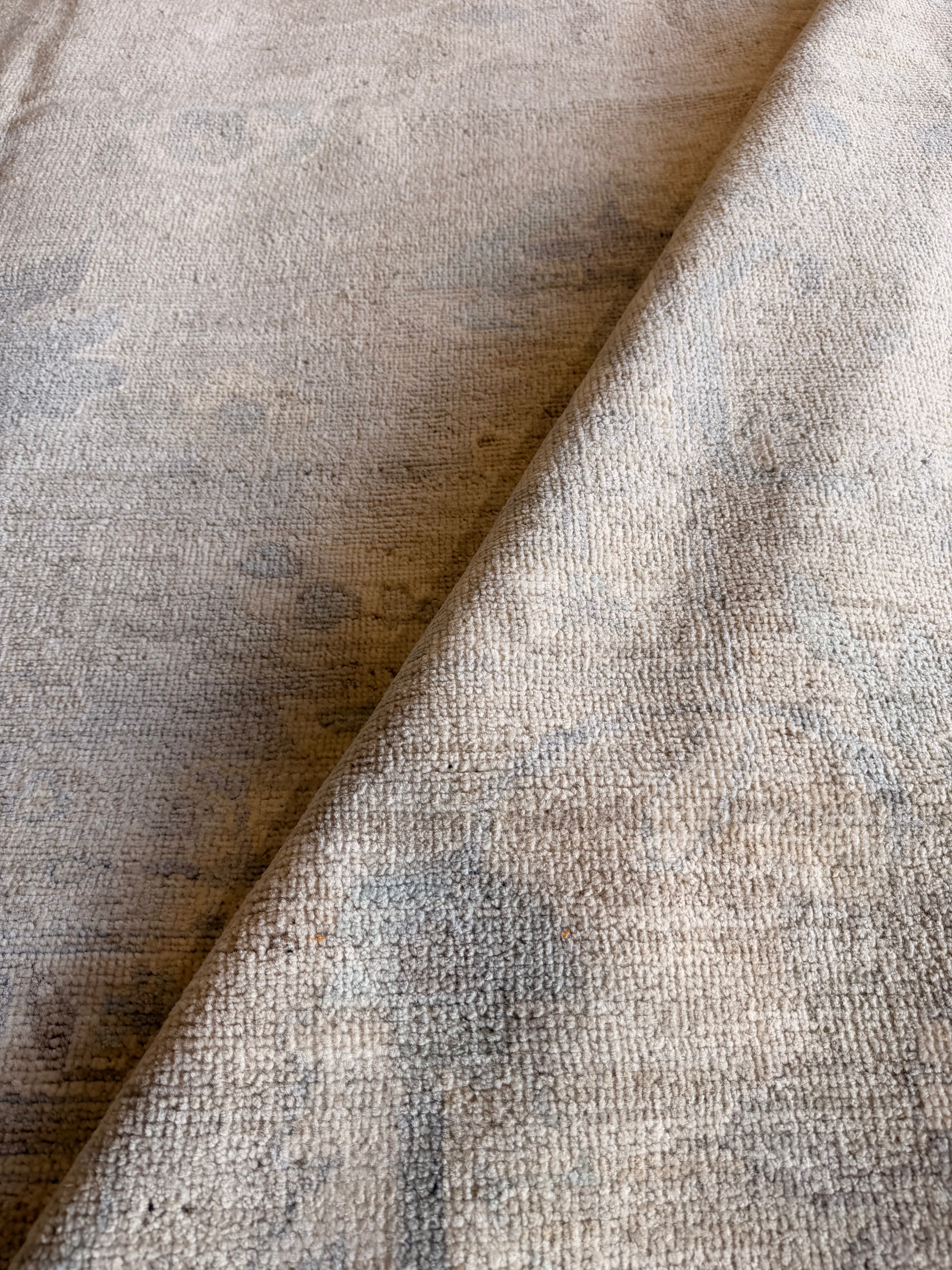 Kayla Thorn 8.11x12 Blue and Green Afghani Whitewashed Oushak