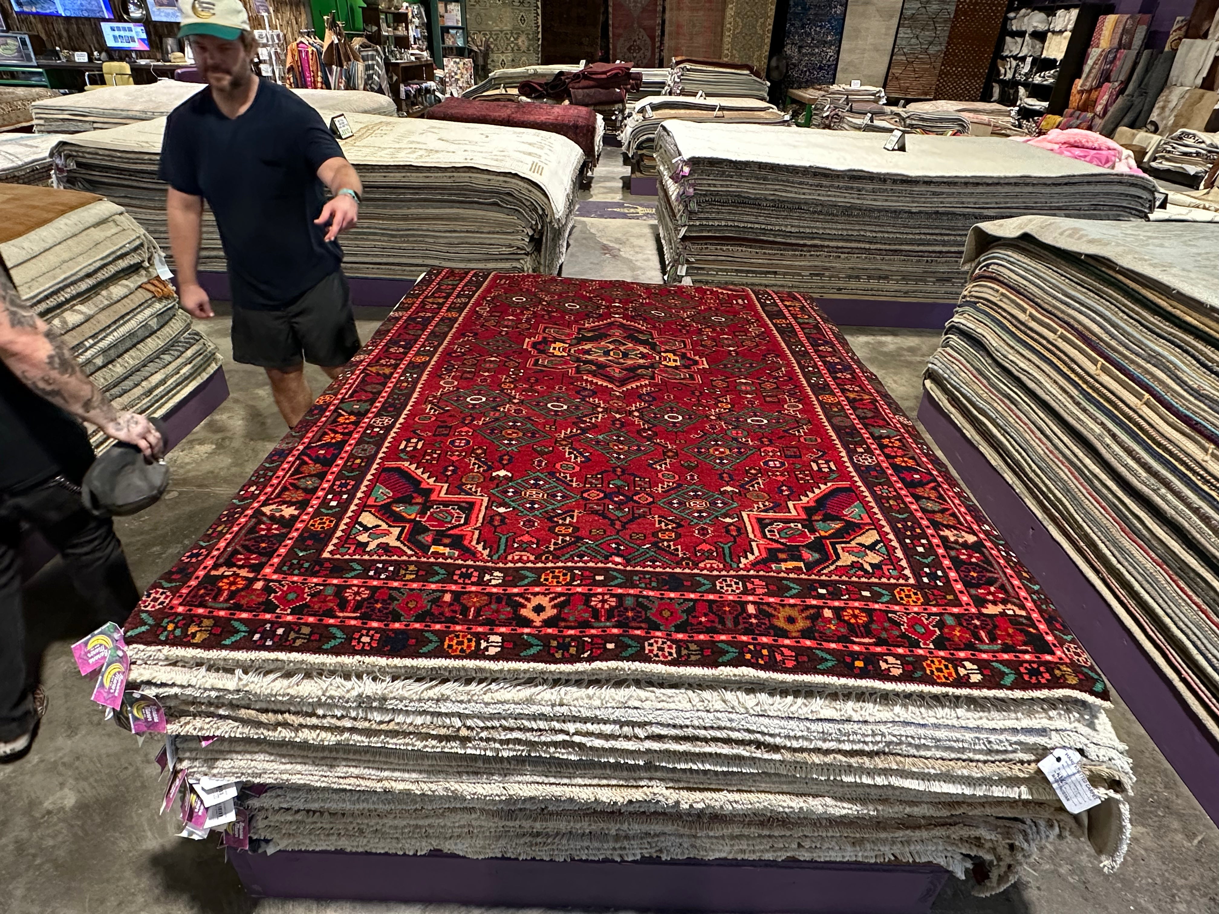 Sara Williams 5.4x7.11 Red Afghani Hamadan Rug