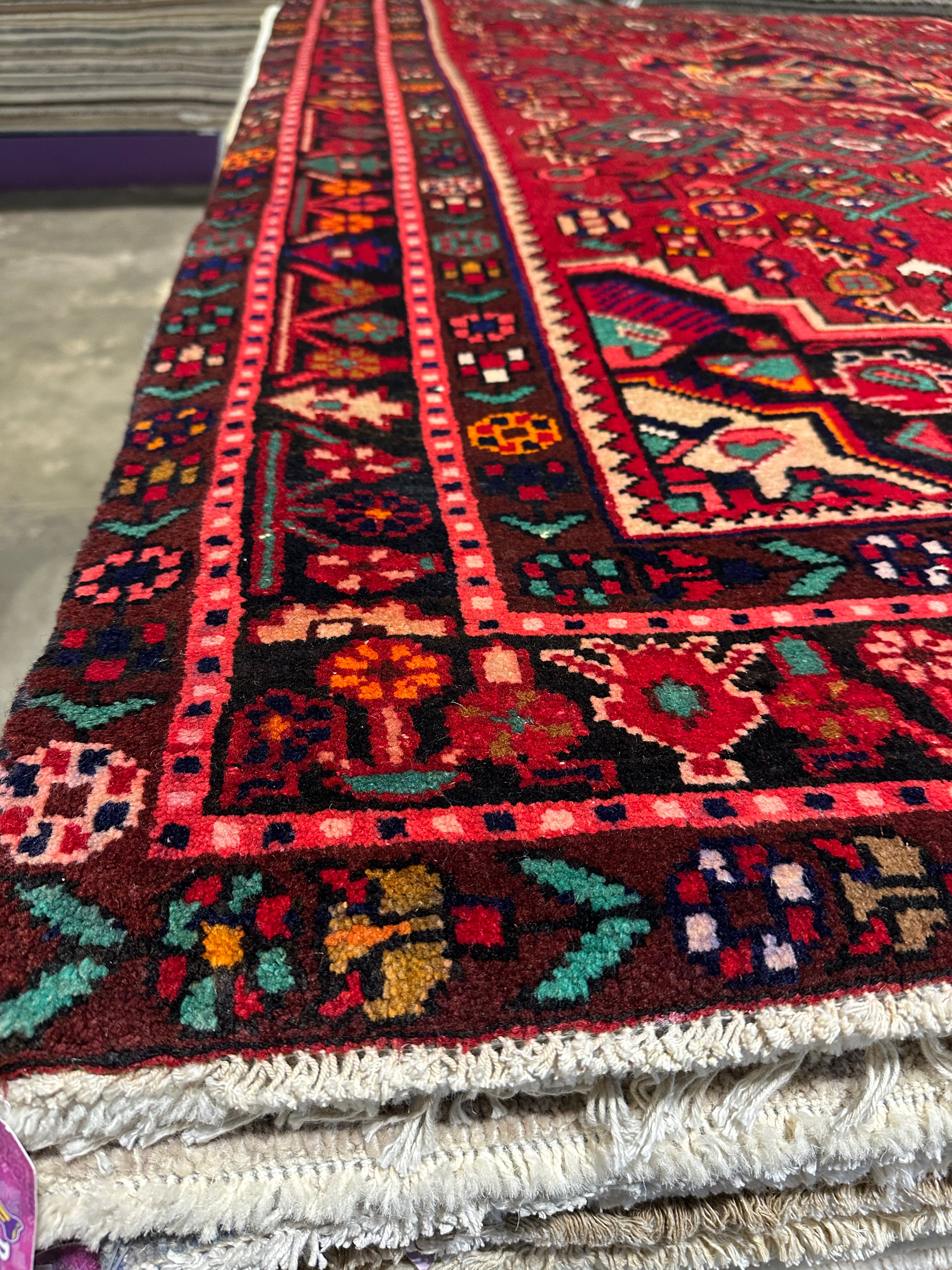 Sara Williams 5.4x7.11 Red Afghani Hamadan Rug