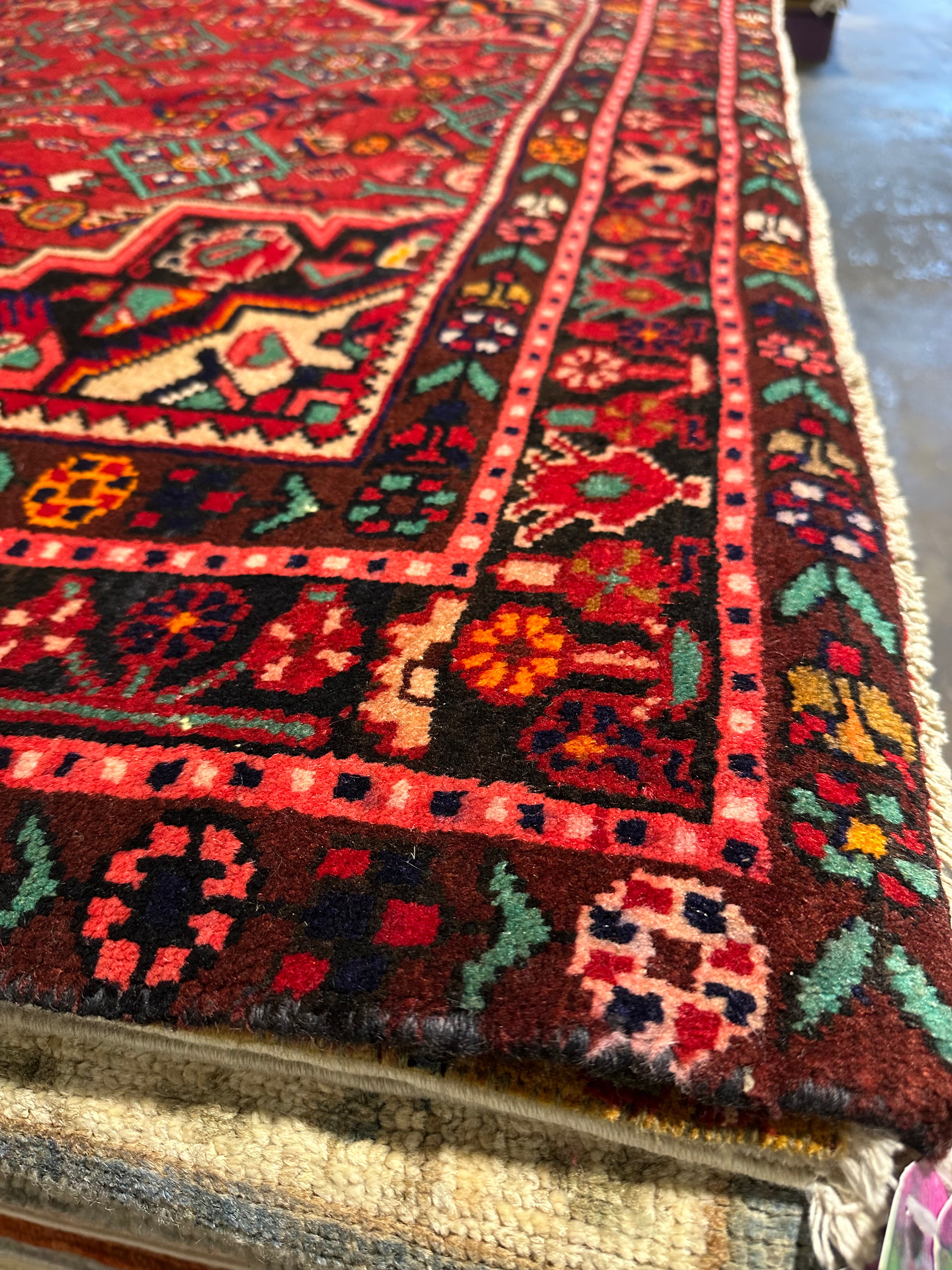 Sara Williams 5.4x7.11 Red Afghani Hamadan Rug