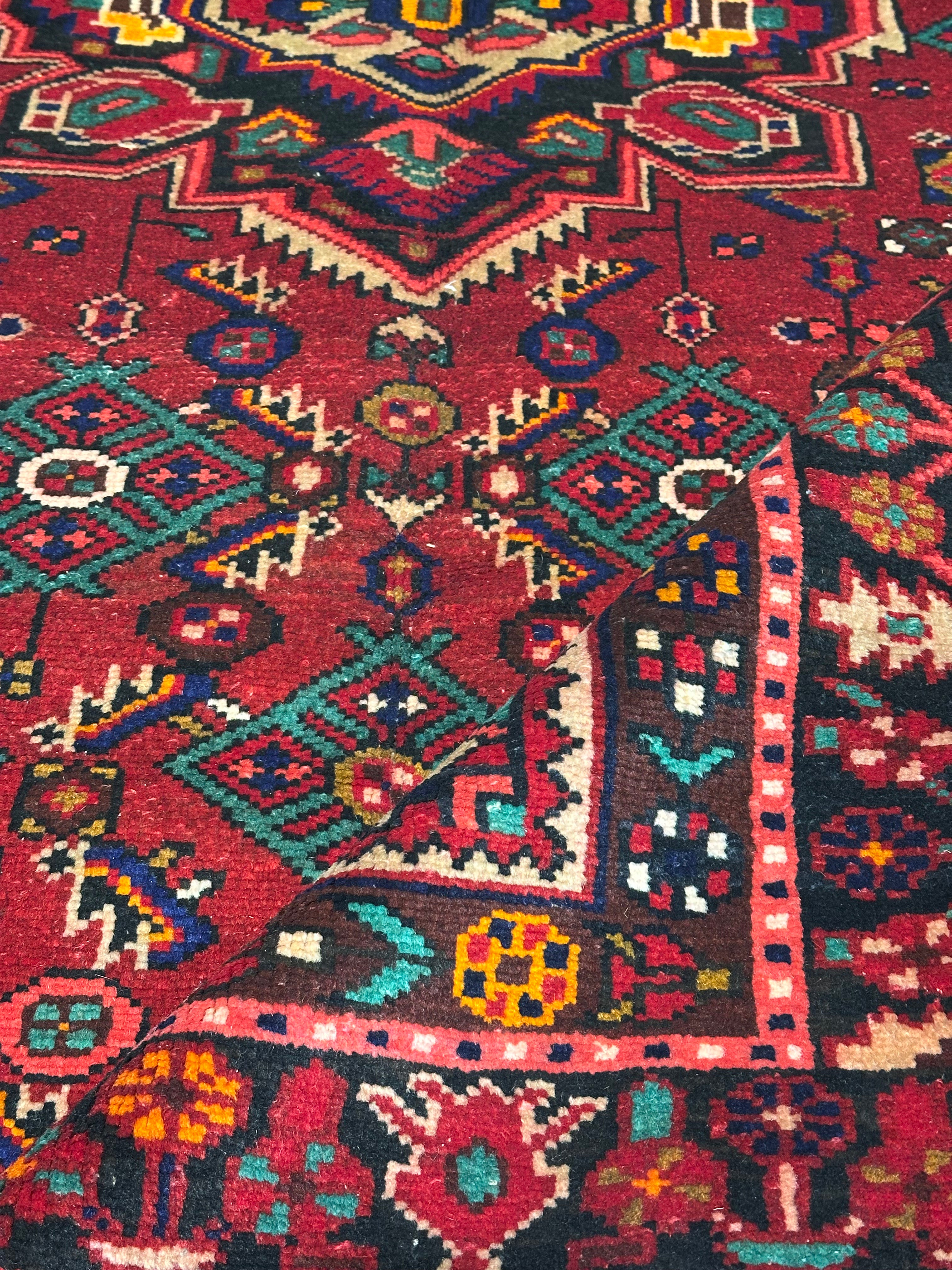 Sara Williams 5.4x7.11 Red Afghani Hamadan Rug