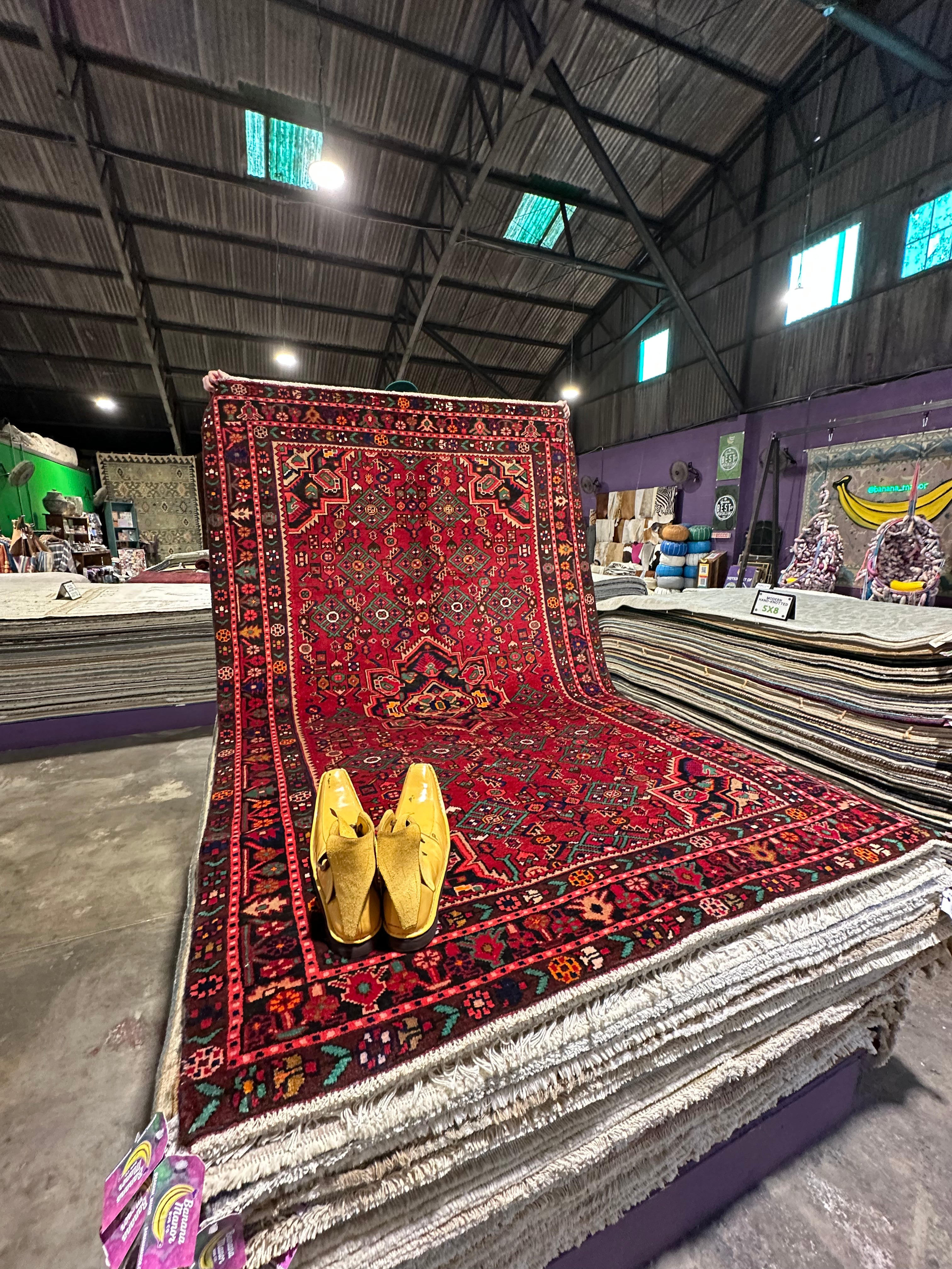 Sara Williams 5.4x7.11 Red Afghani Hamadan Rug