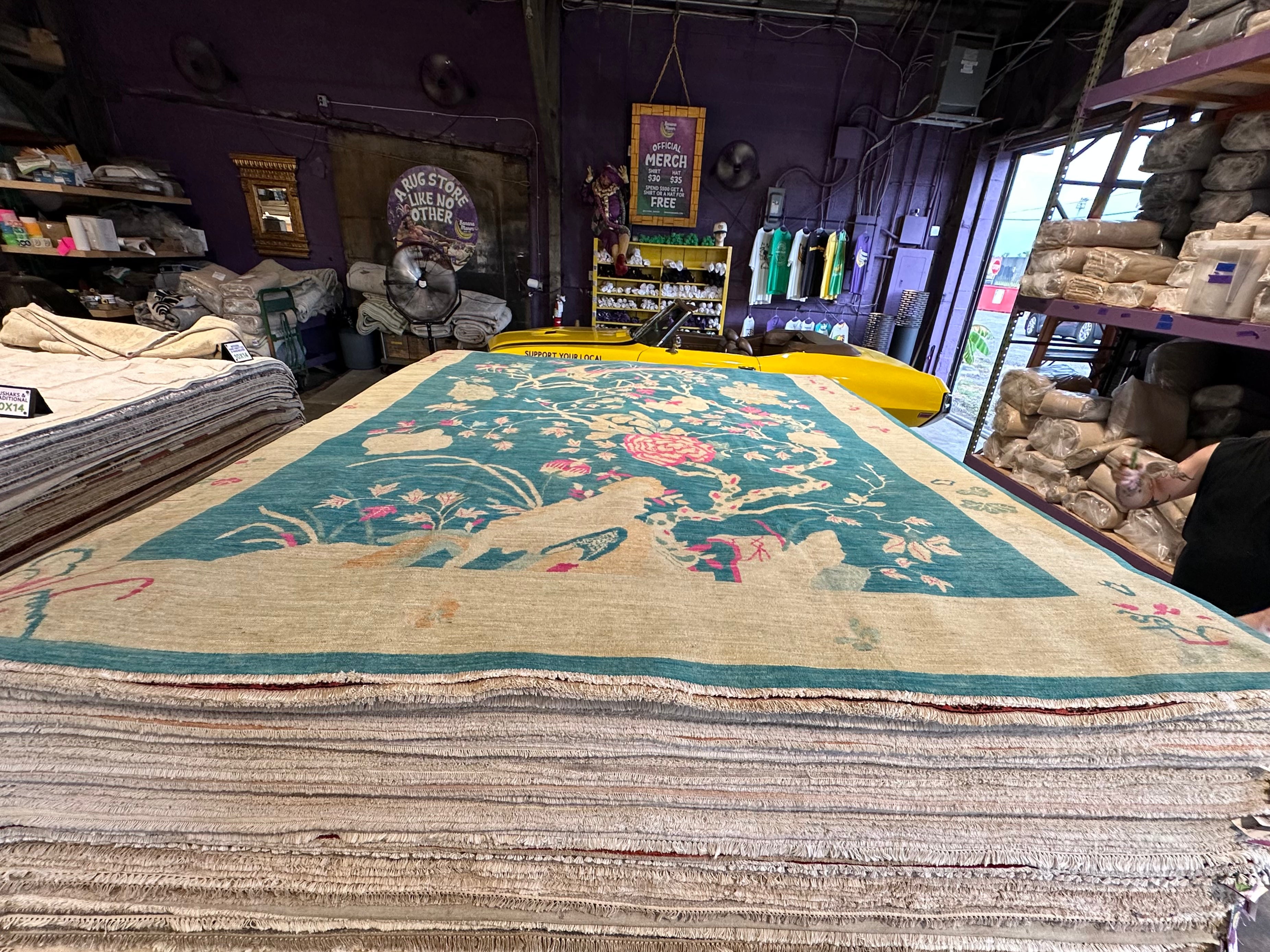 Jennifer Kahn 10.2x13.8 Blue & Pink Afghani Bokhara Rug
