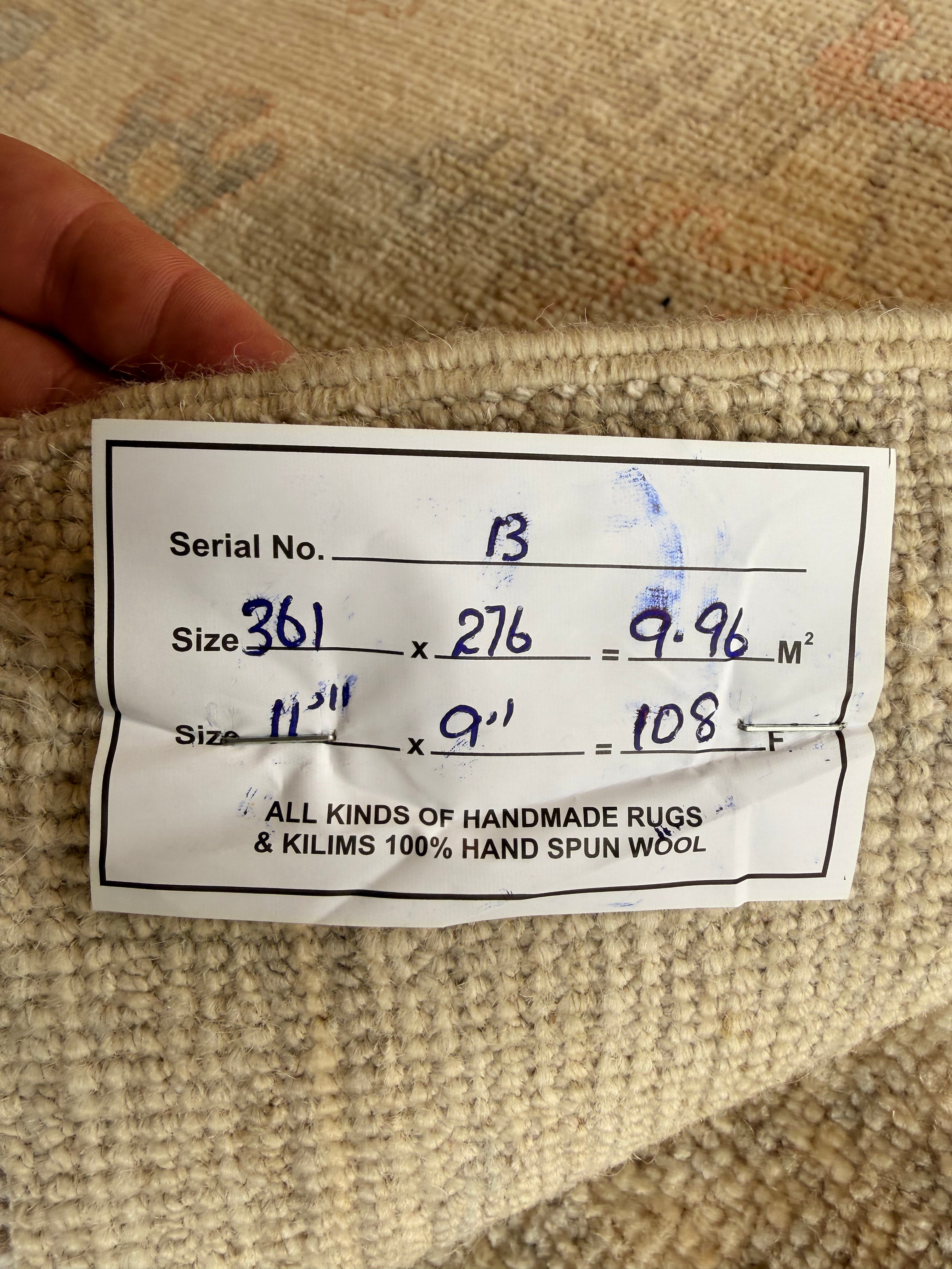 Mary Griffith 9.1x11.11 Multicolor Afghani Whitewashed Oushak