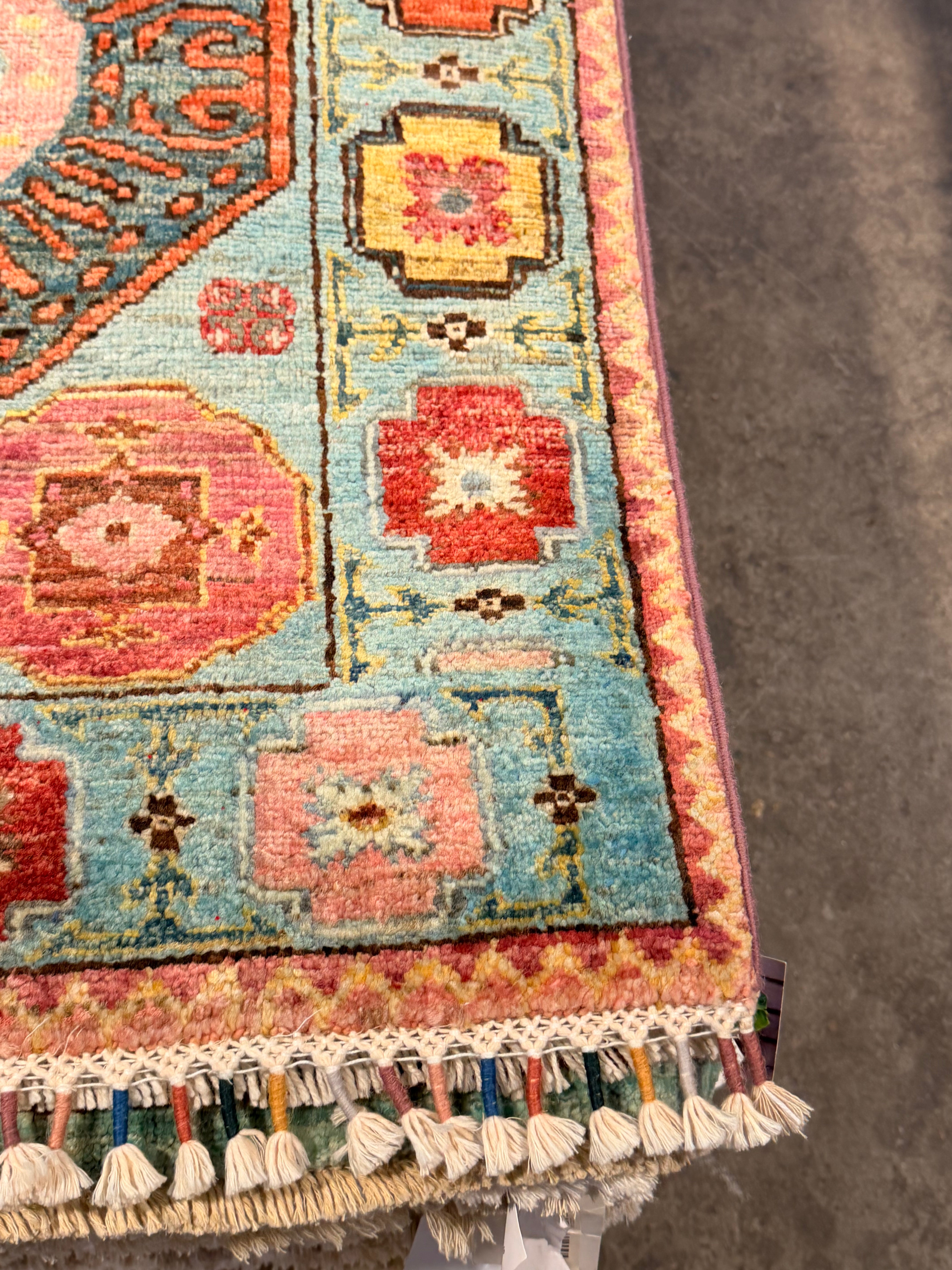 Alexis Dempsey 5.8x8.5 Light Blue Multi Afghani Waziri Rug