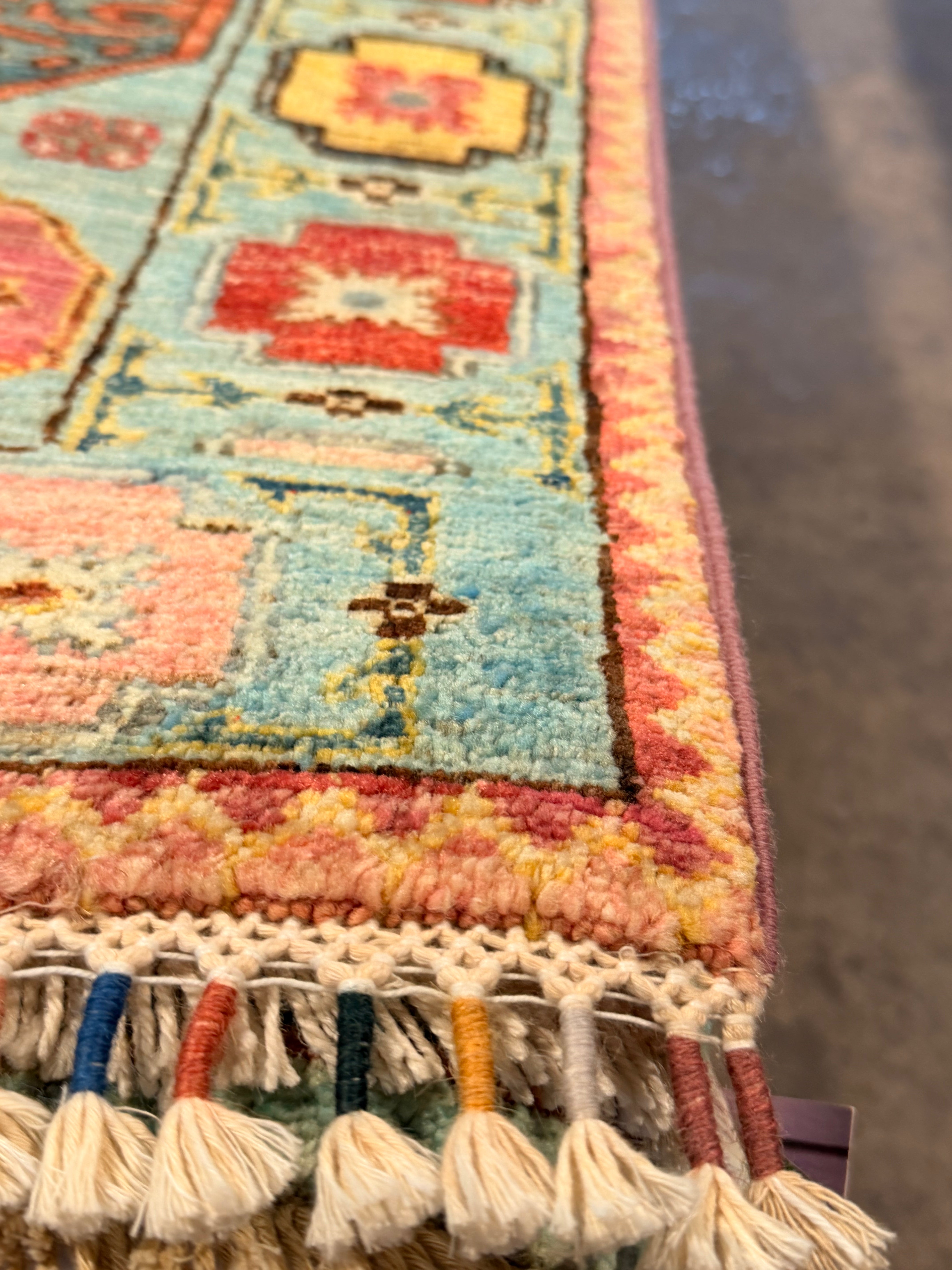 Alexis Dempsey 5.8x8.5 Light Blue Multi Afghani Waziri Rug
