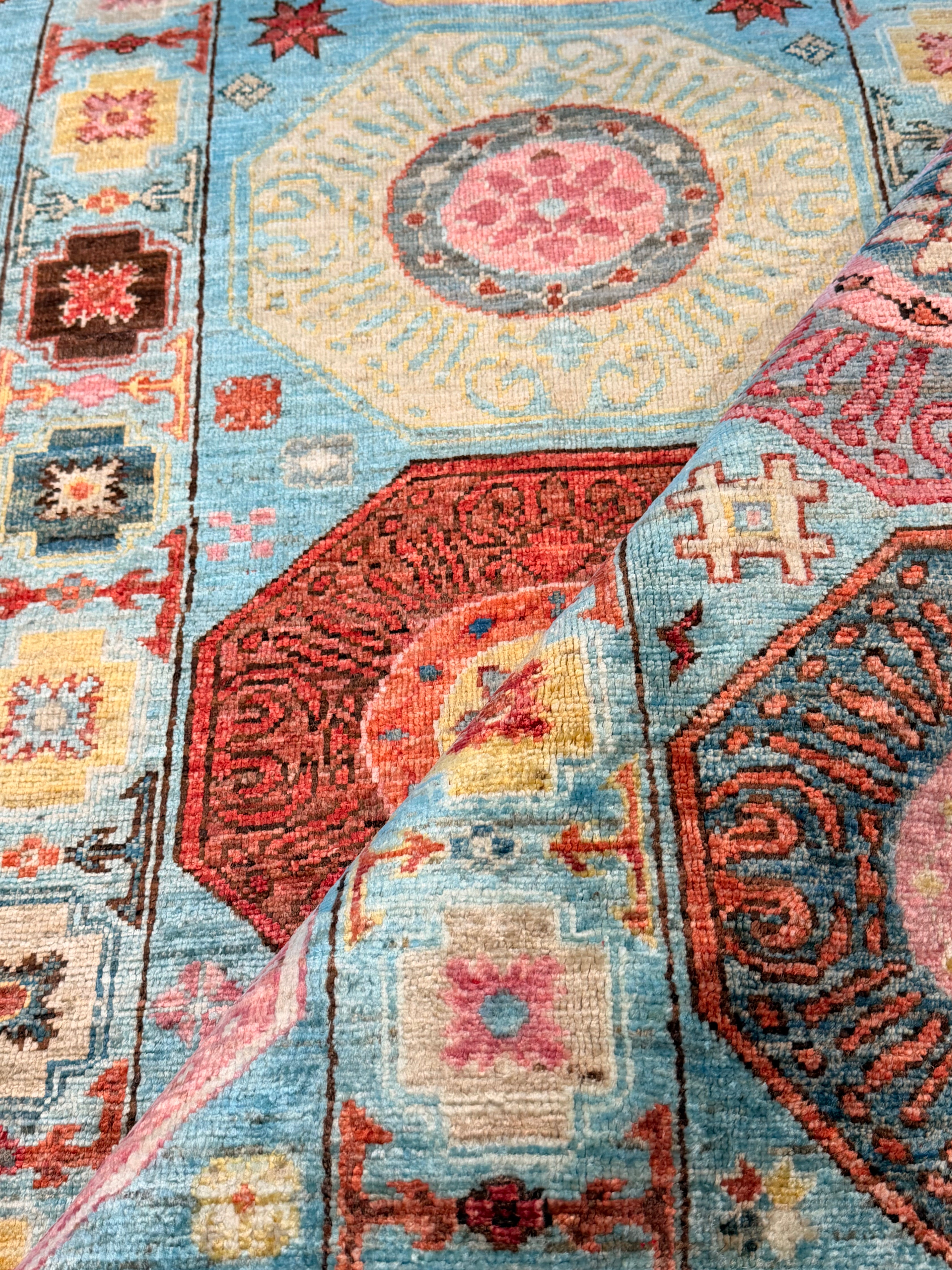 Alexis Dempsey 5.8x8.5 Light Blue Multi Afghani Waziri Rug