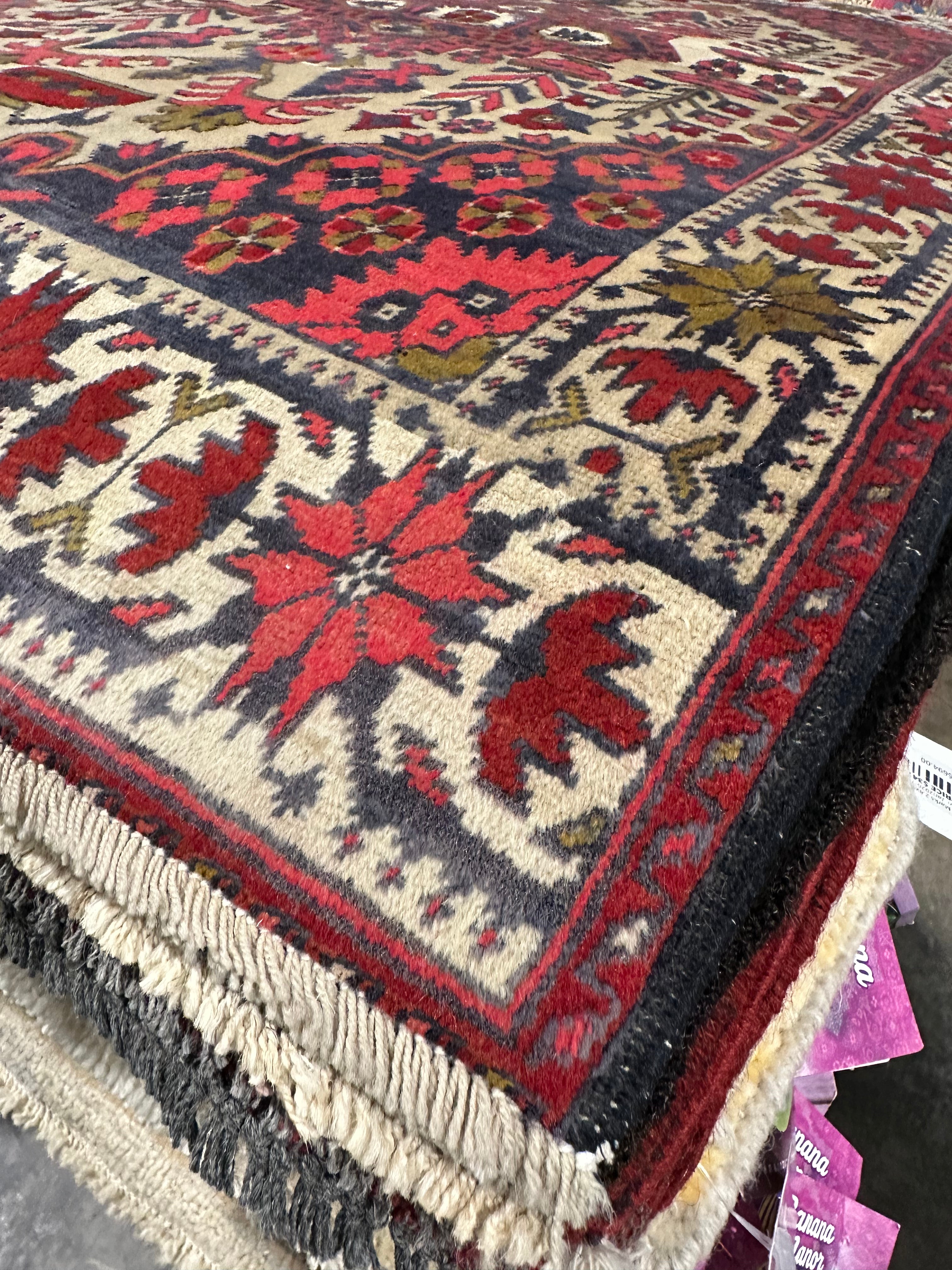 Katie Purvis 2.8x3.10 Red Afghani Khal Muhammad Rug