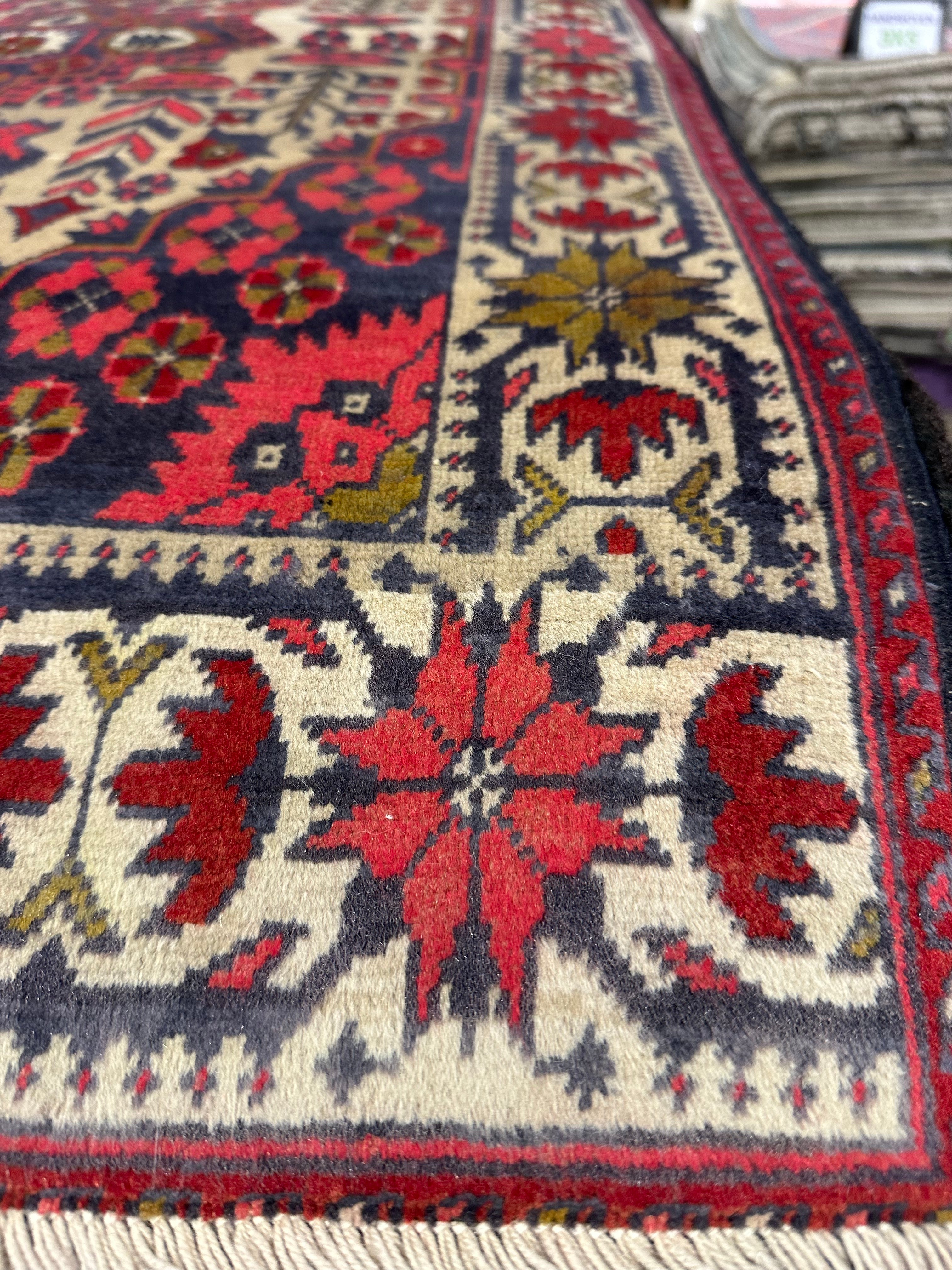 Katie Purvis 2.8x3.10 Red Afghani Khal Muhammad Rug