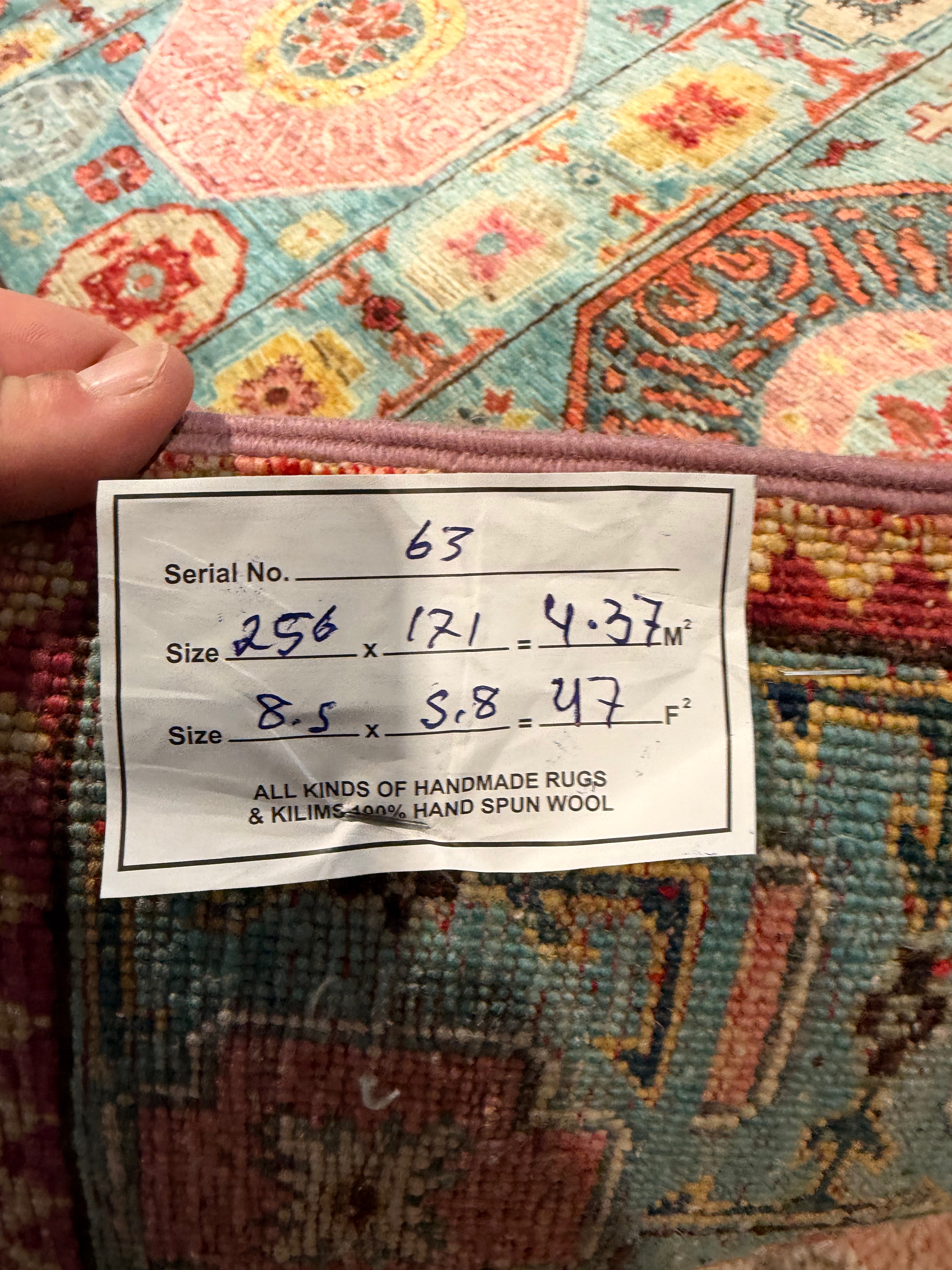 Alexis Dempsey 5.8x8.5 Light Blue Multi Afghani Waziri Rug