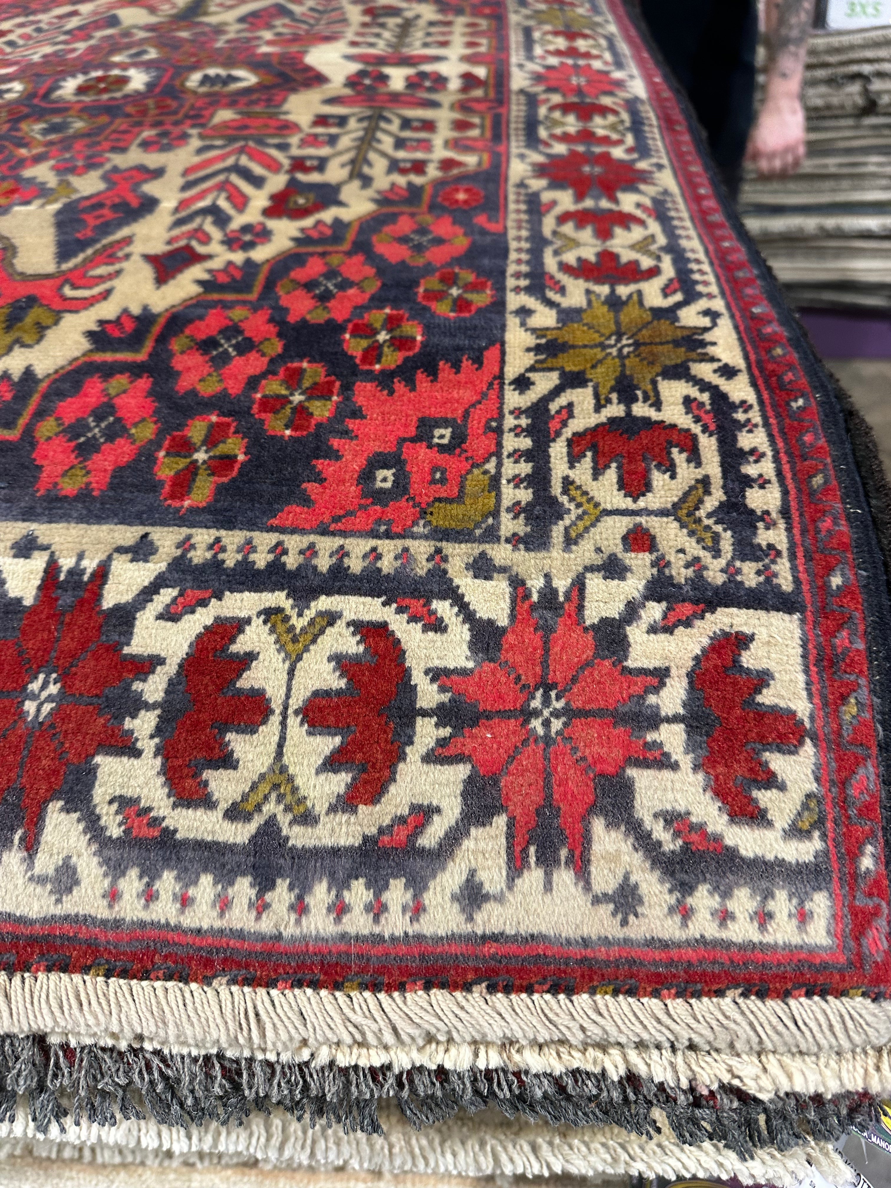 Katie Purvis 2.8x3.10 Red Afghani Khal Muhammad Rug