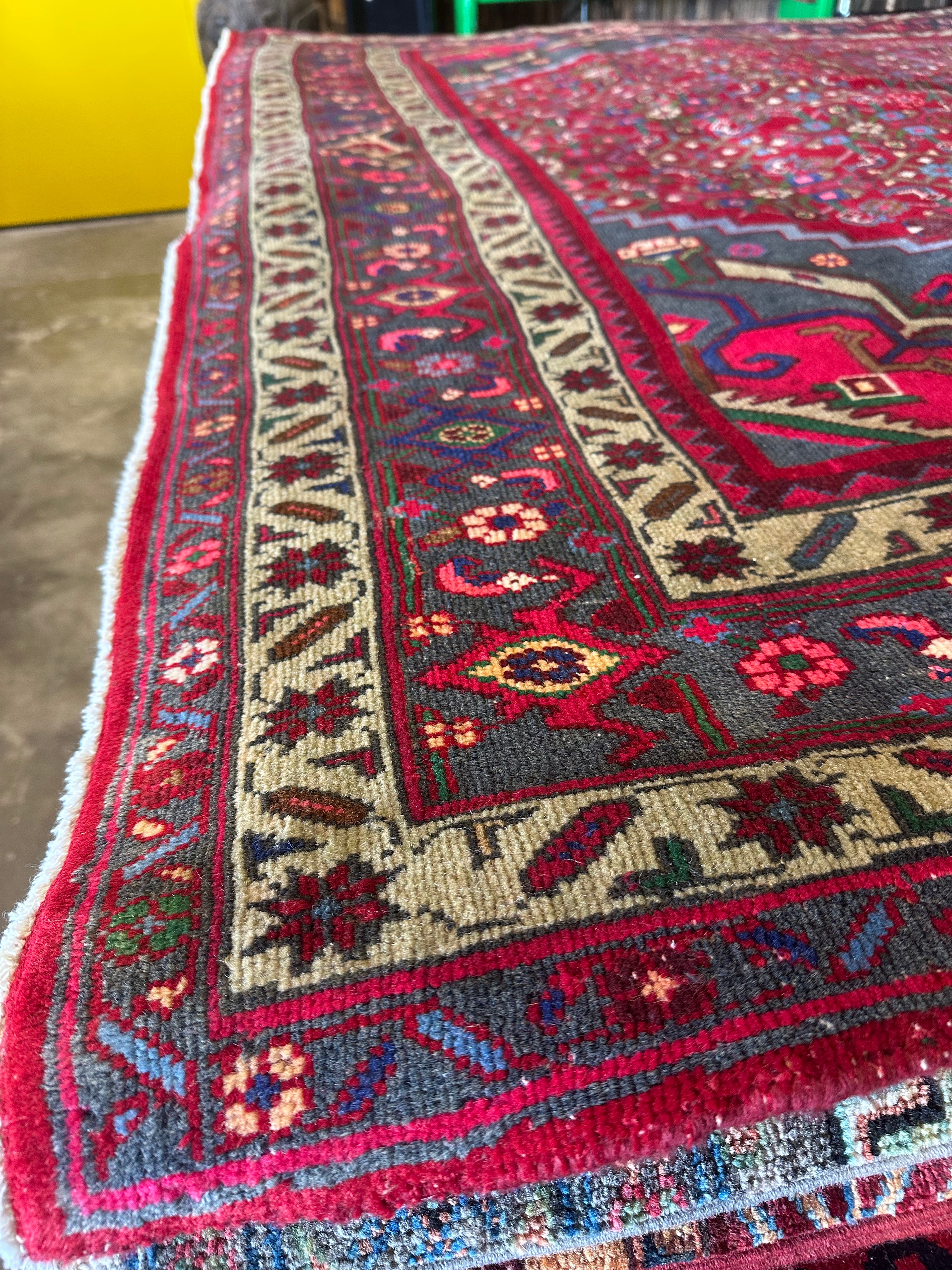 Kelly Robbins 6.9x11.6 Red Afghani Bijar Rug