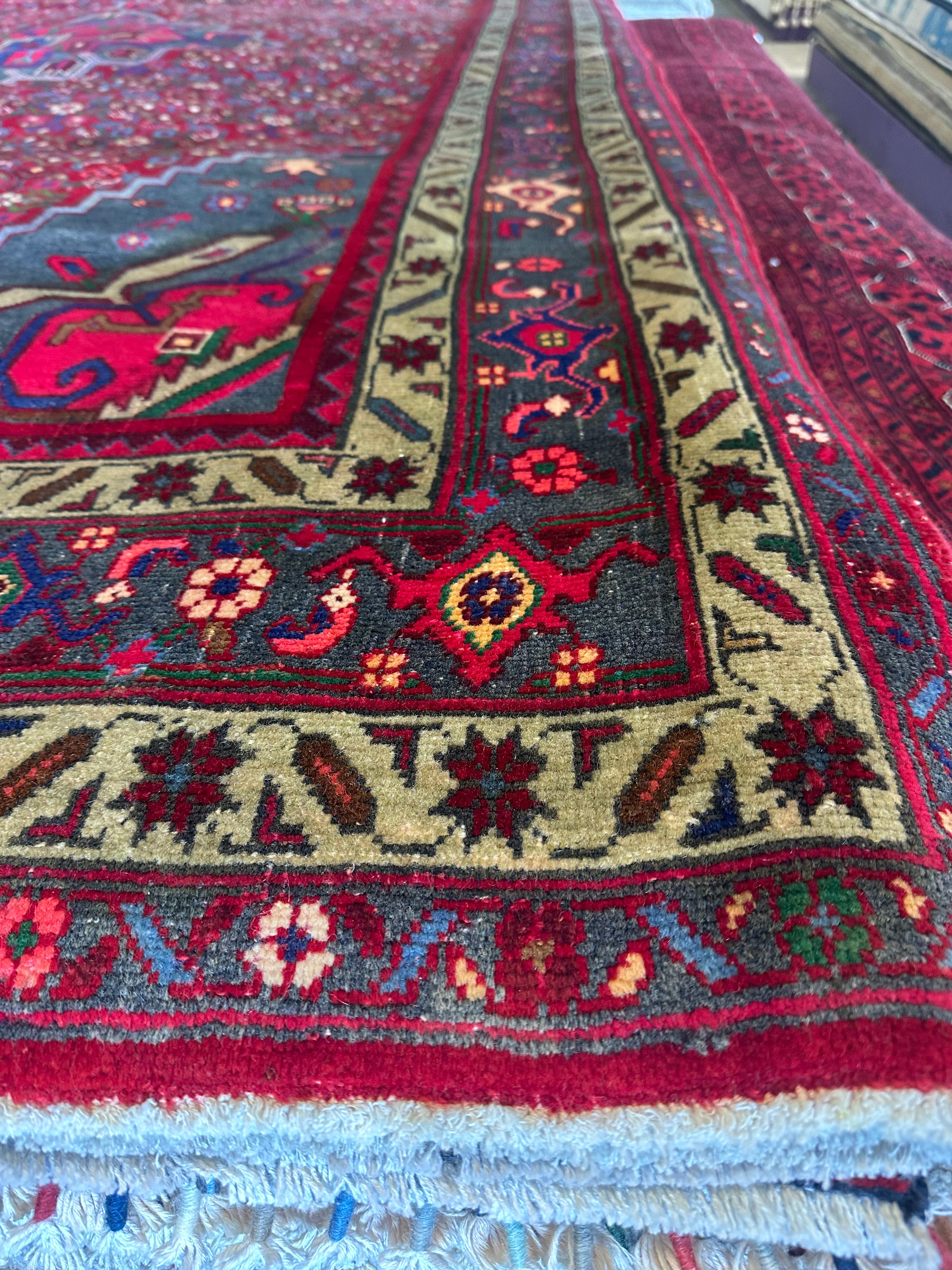 Kelly Robbins 6.9x11.6 Red Afghani Bijar Rug