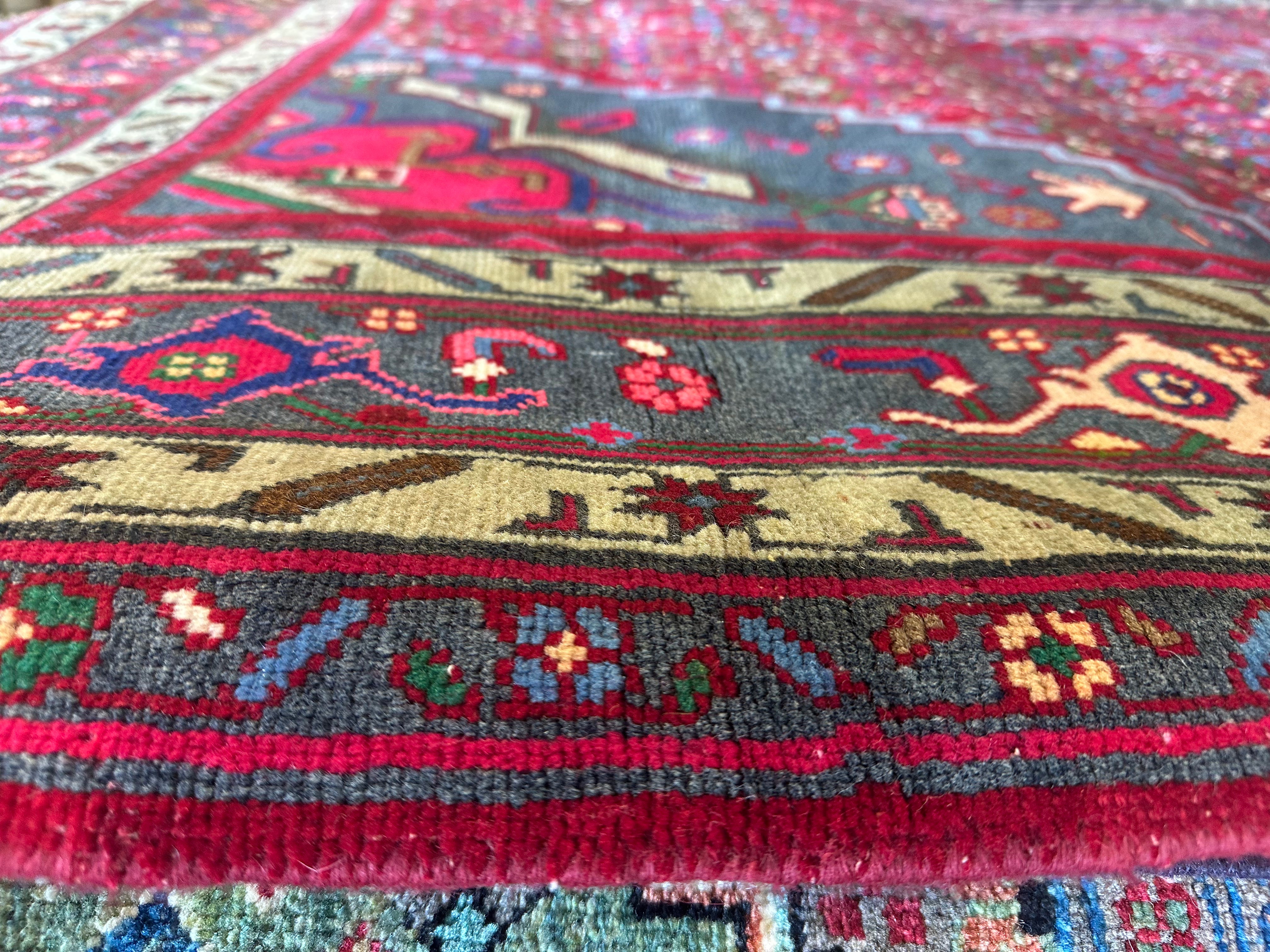 Kelly Robbins 6.9x11.6 Red Afghani Bijar Rug