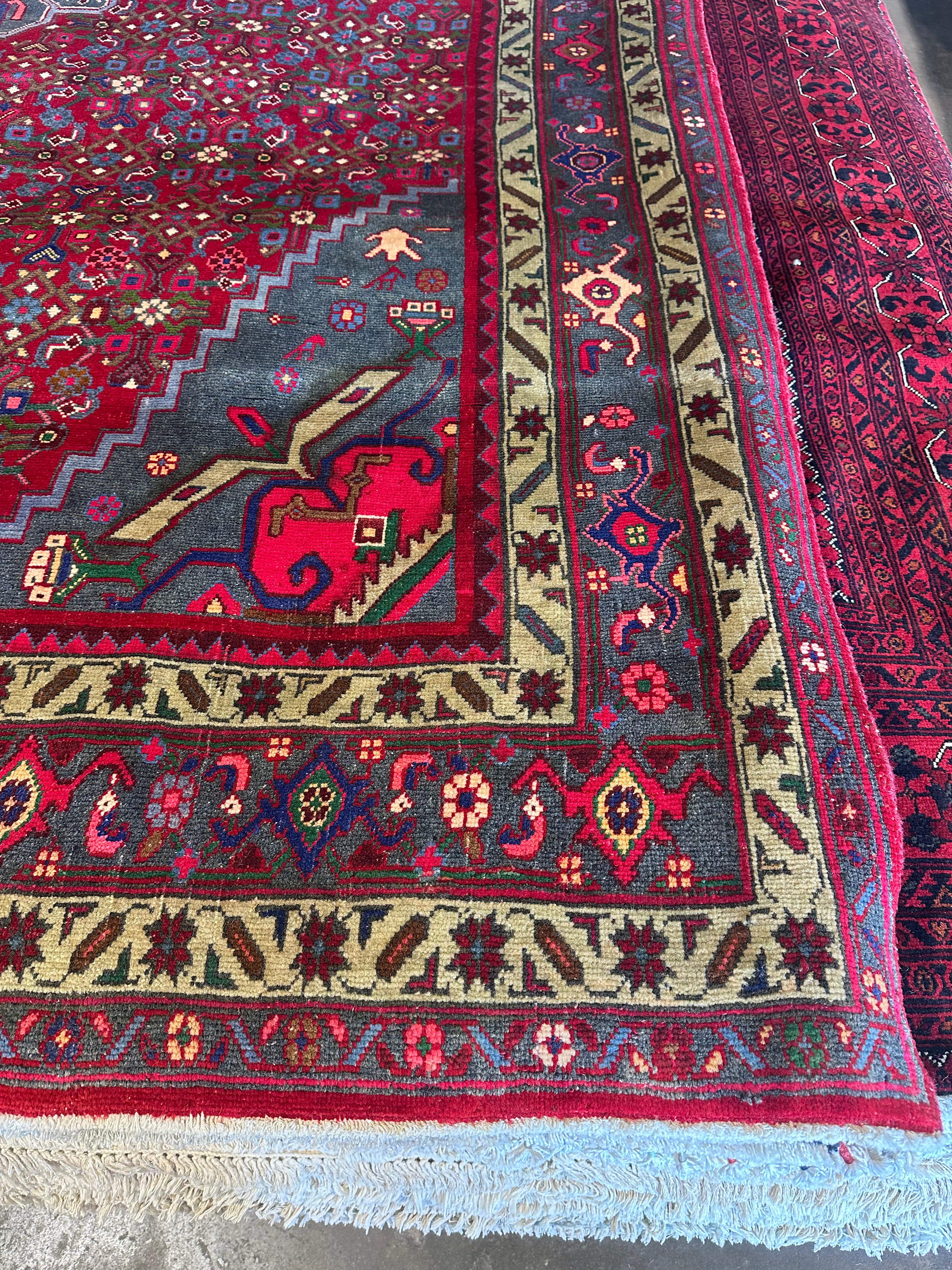 Kelly Robbins 6.9x11.6 Red Afghani Bijar Rug