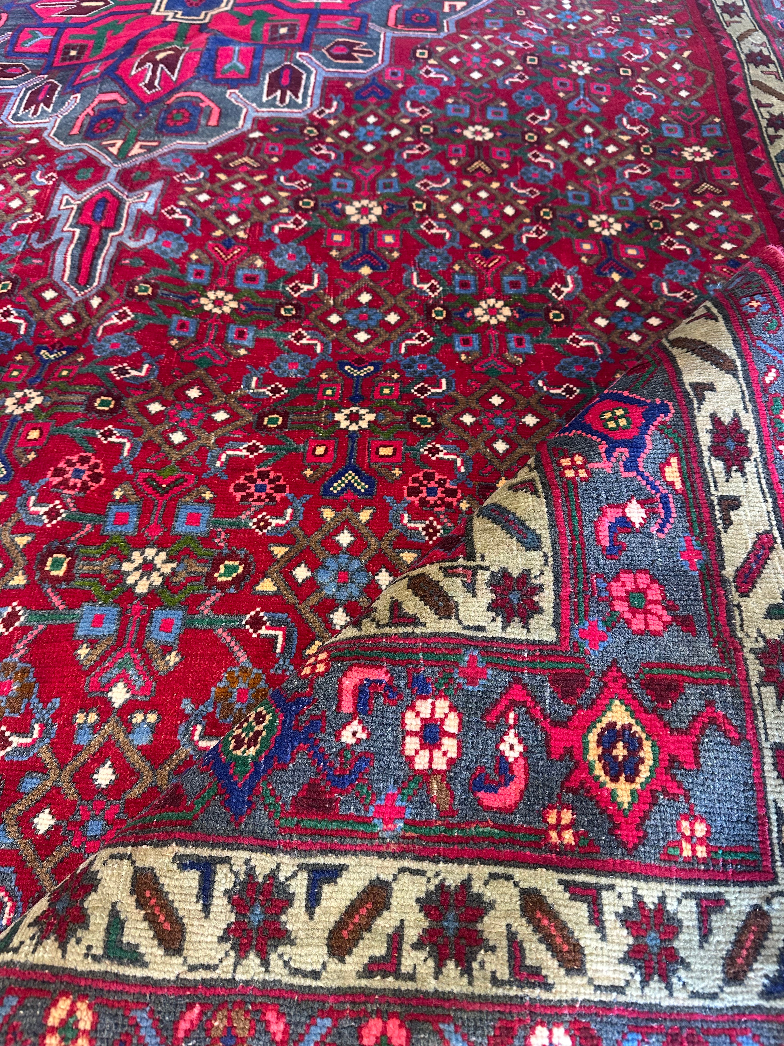 Kelly Robbins 6.9x11.6 Red Afghani Bijar Rug