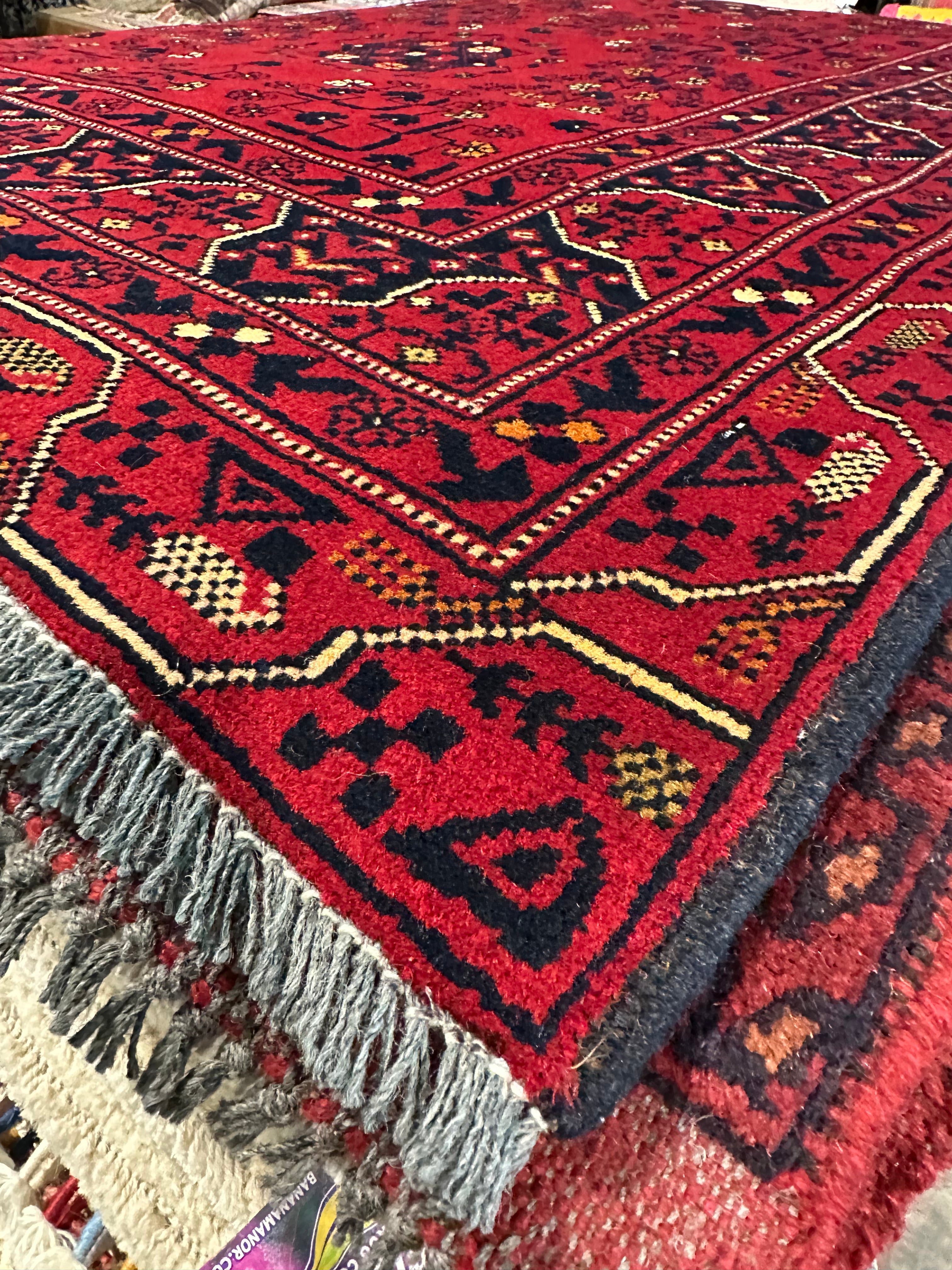 Lucille Song 3.1x5 Red Afghani Khamyab Rug
