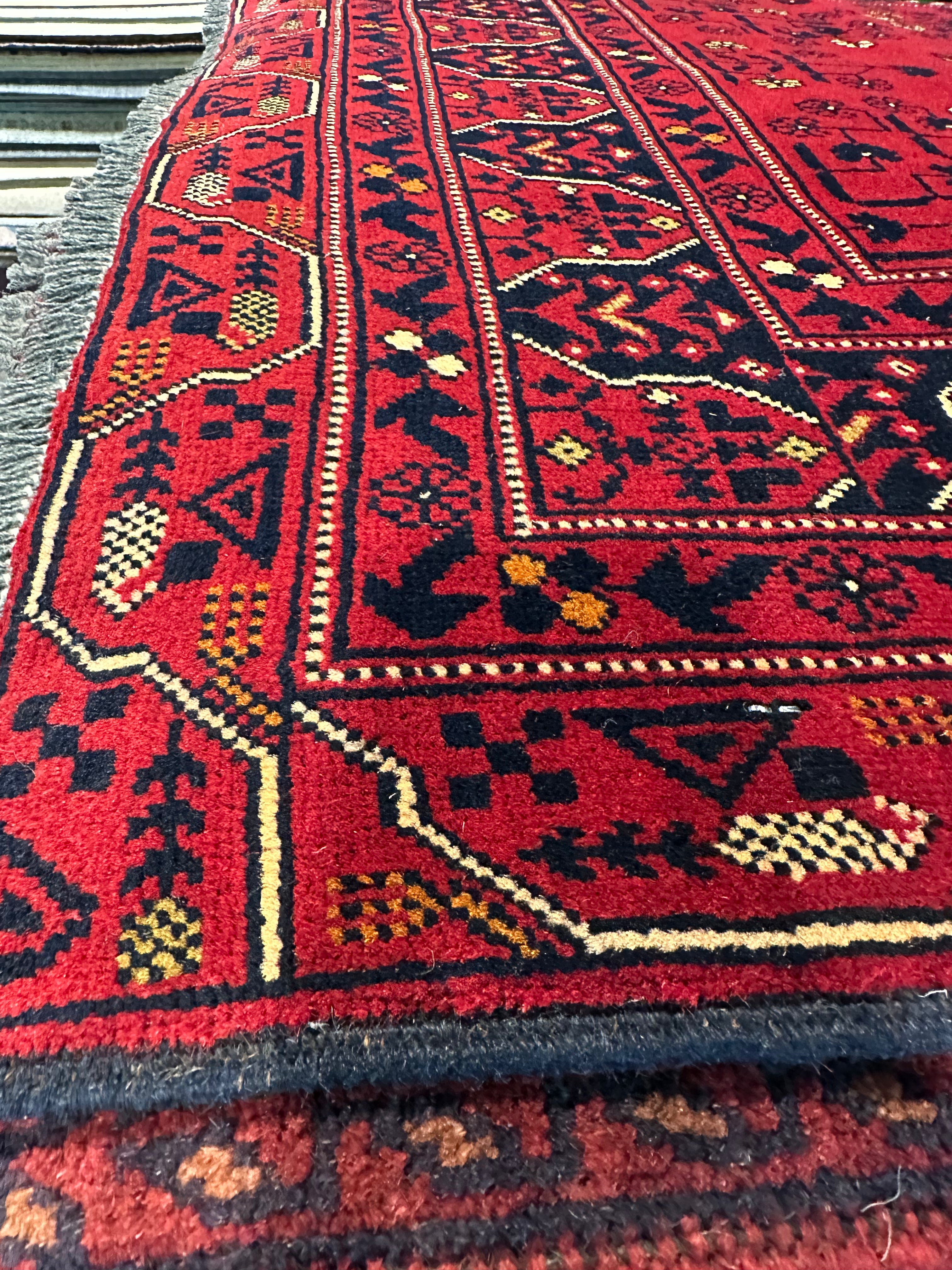 Lucille Song 3.1x5 Red Afghani Khamyab Rug