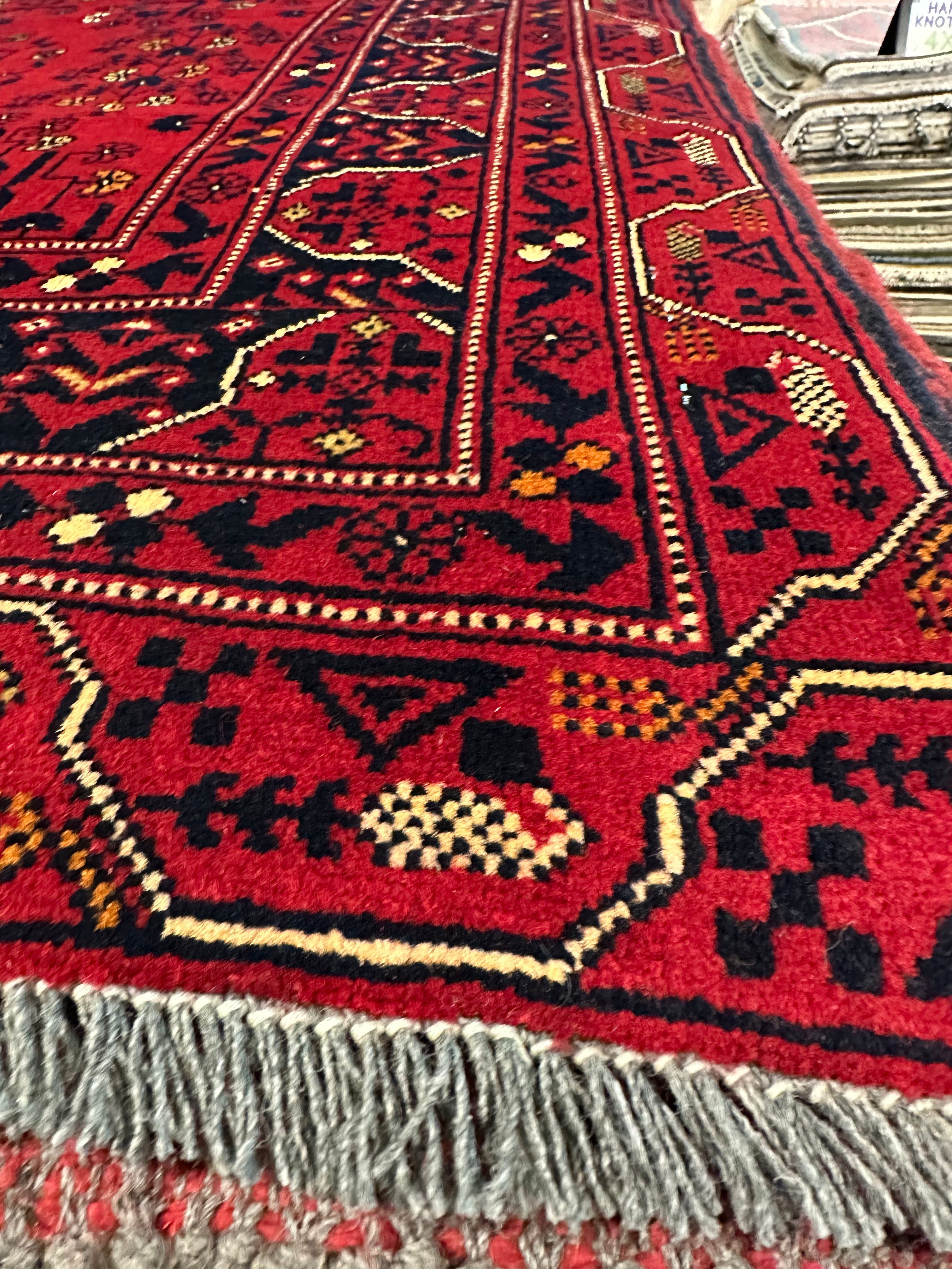 Lucille Song 3.1x5 Red Afghani Khamyab Rug