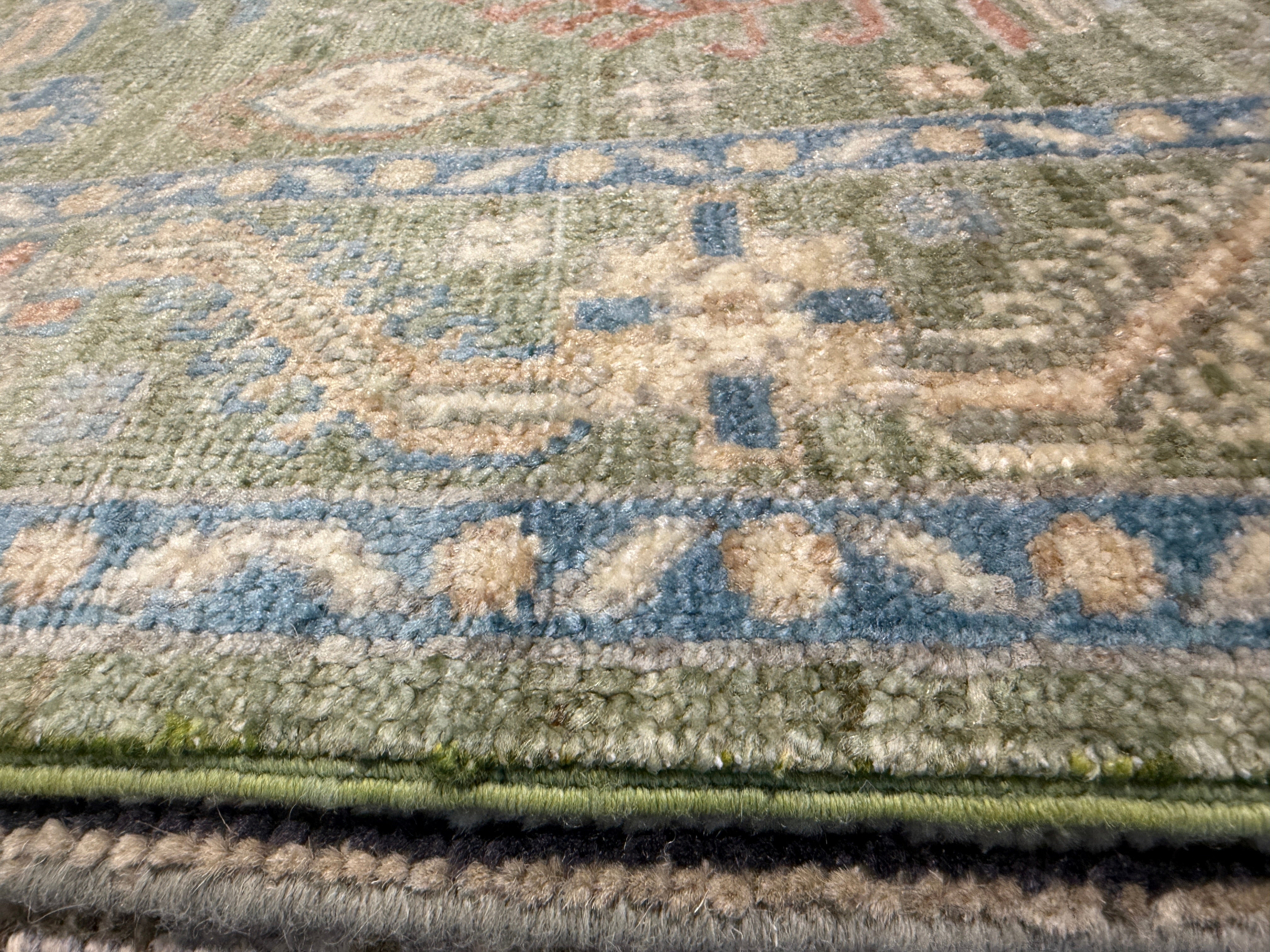 Robin Wright 2.9x8.3 Green Afghani Oushak Runner