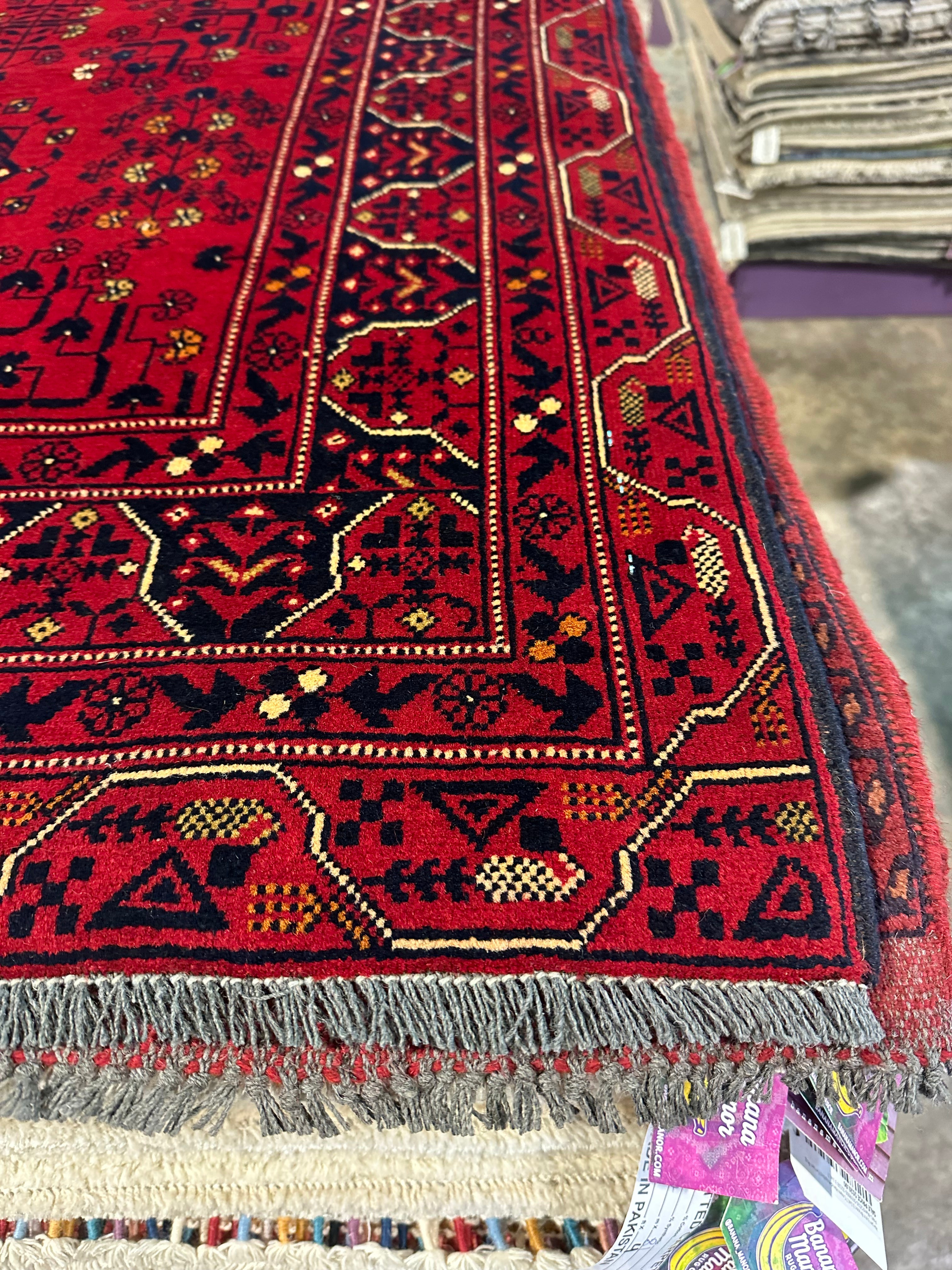 Lucille Song 3.1x5 Red Afghani Khamyab Rug