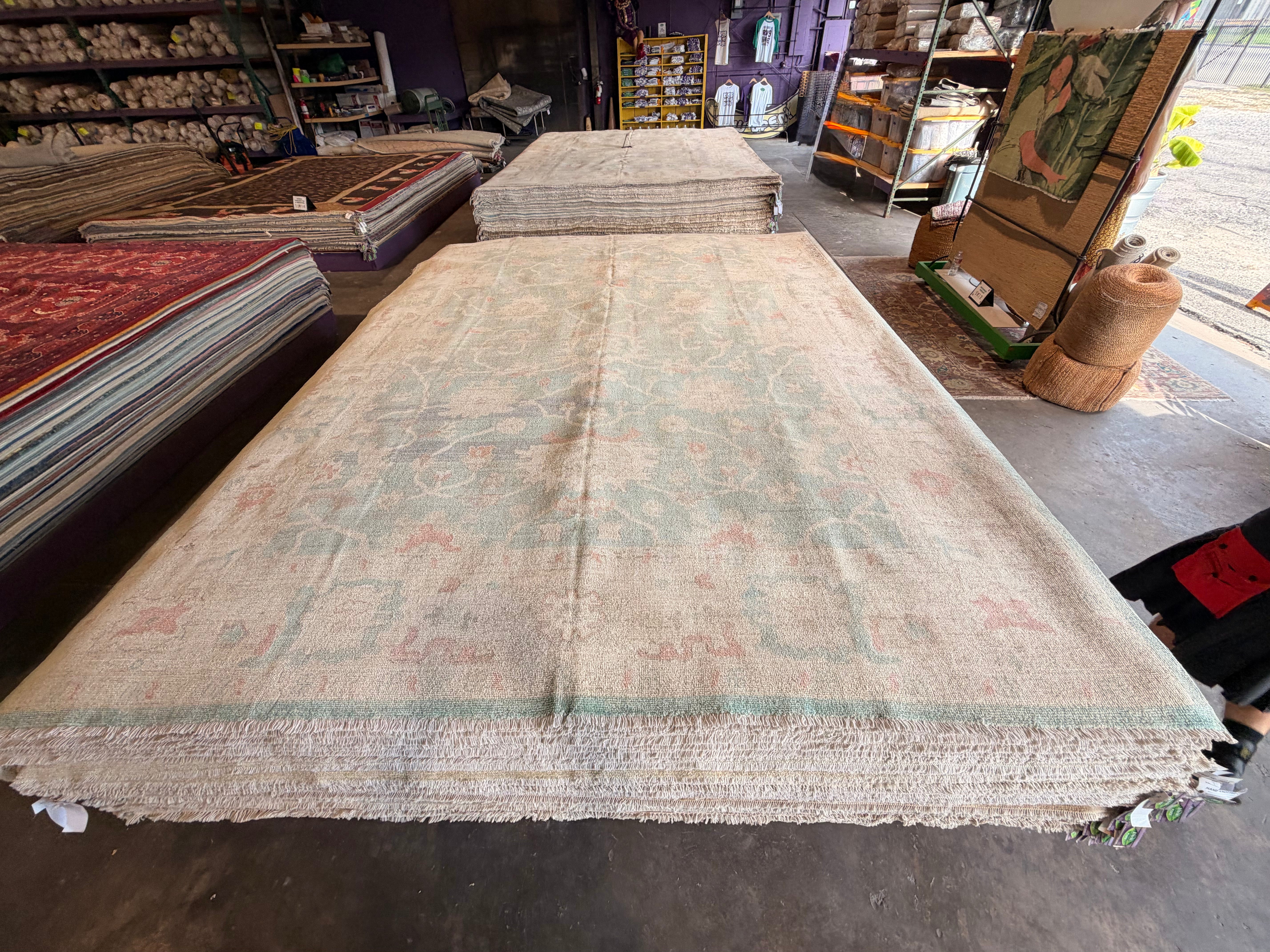 Molly Kim 9x11.11 Blue Afghani Whitewashed Oushak