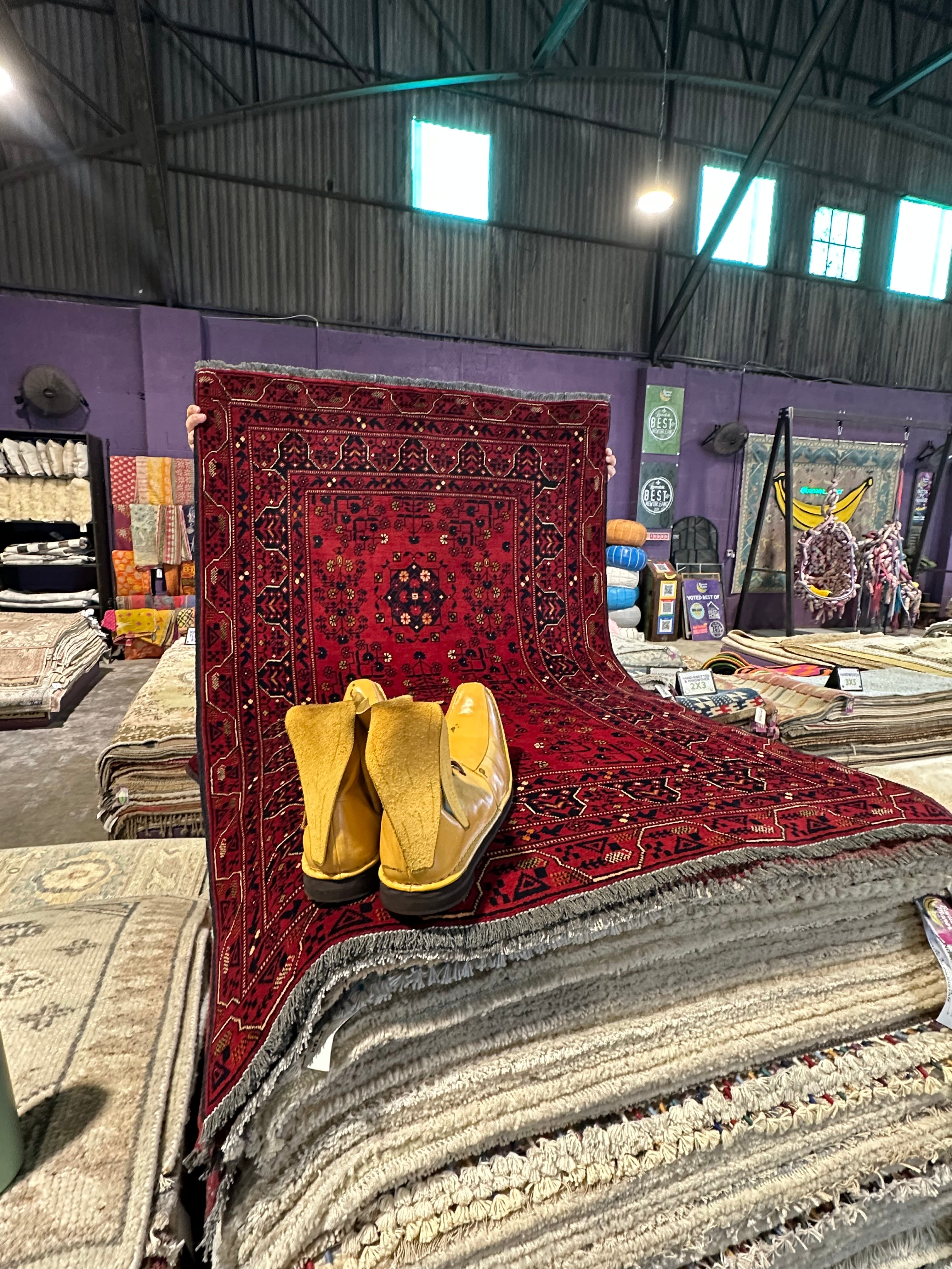Lucille Song 3.1x5 Red Afghani Khamyab Rug