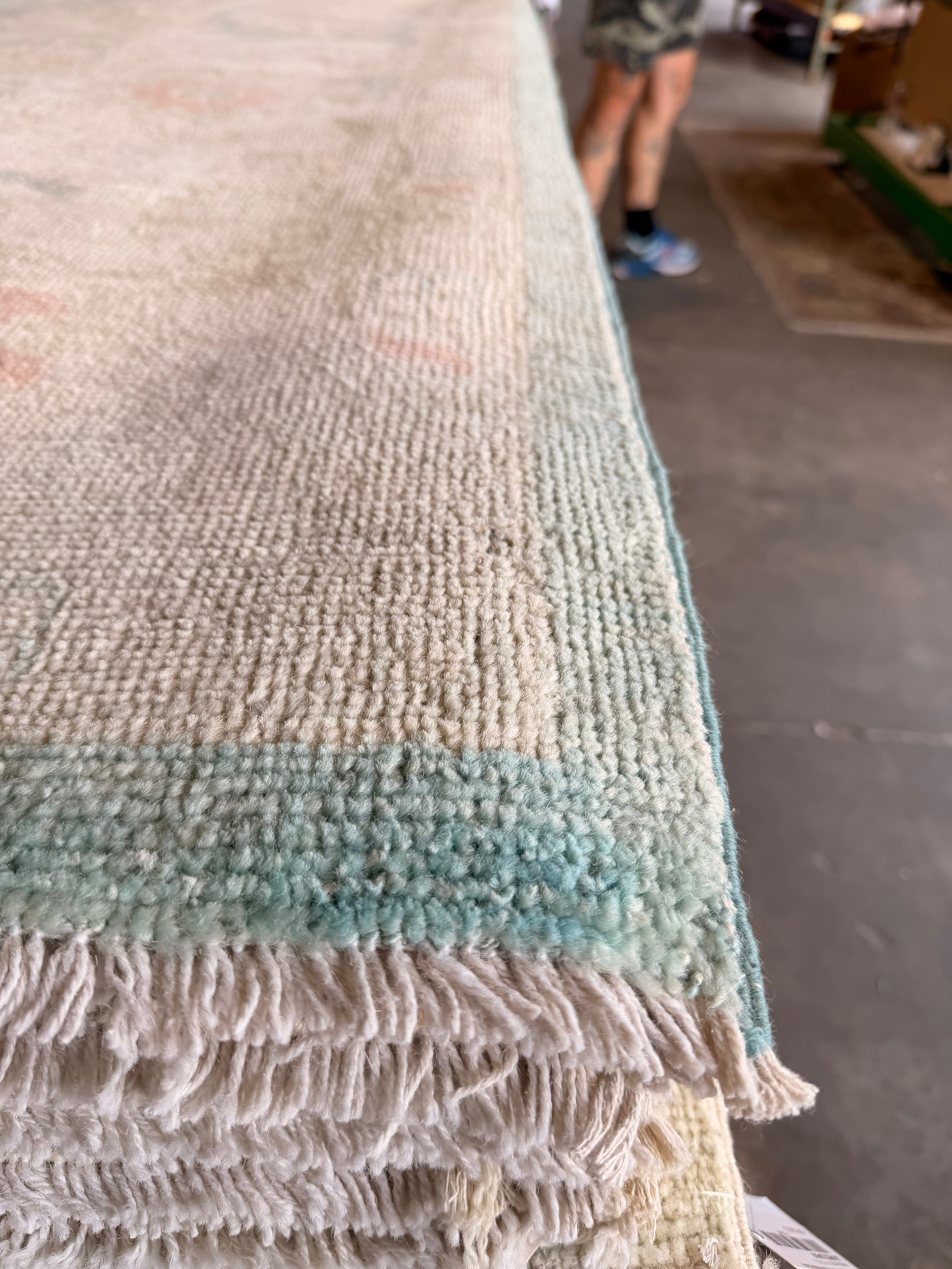 Molly Kim 9x11.11 Blue Afghani Whitewashed Oushak