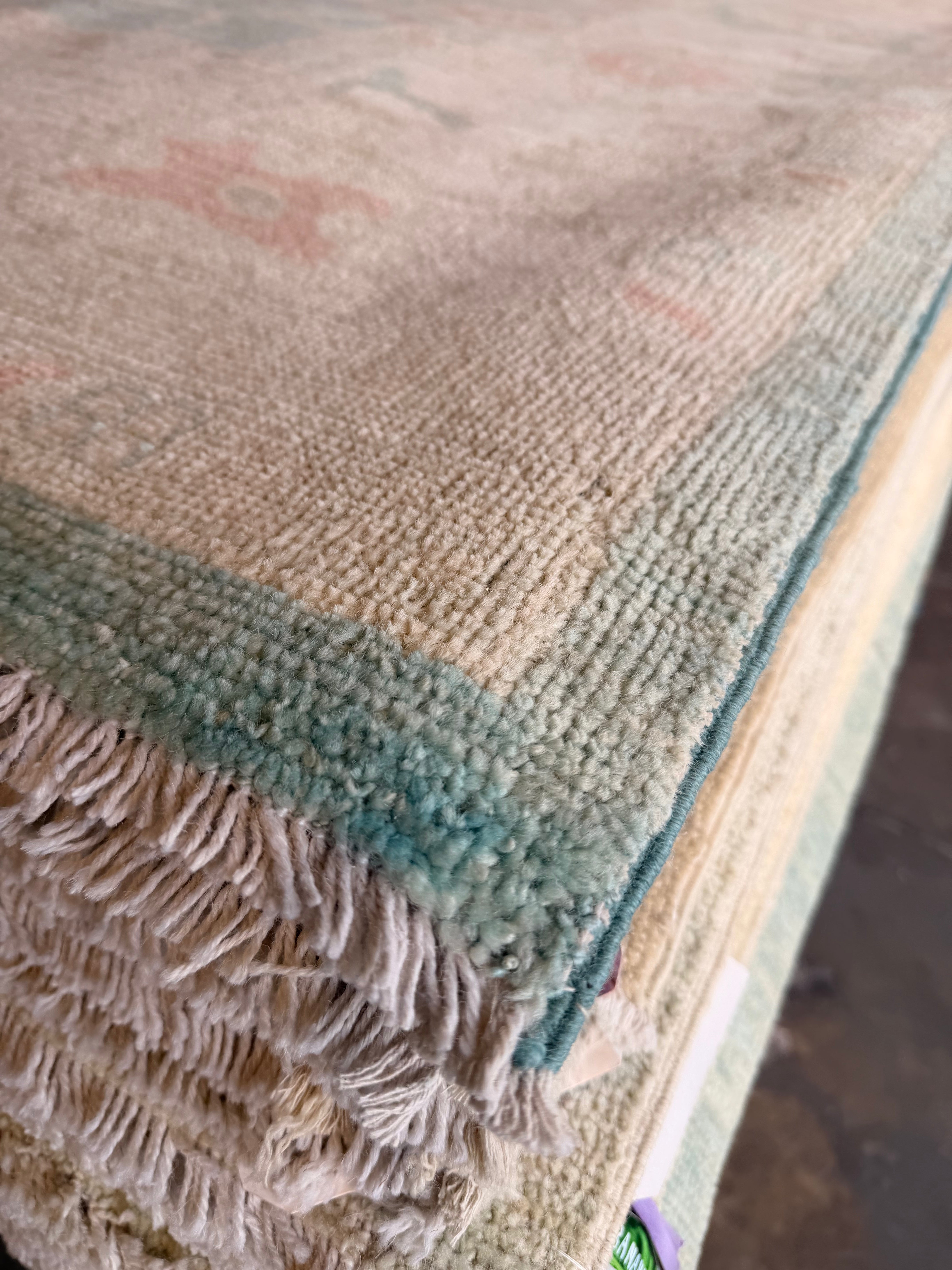 Molly Kim 9x11.11 Blue Afghani Whitewashed Oushak