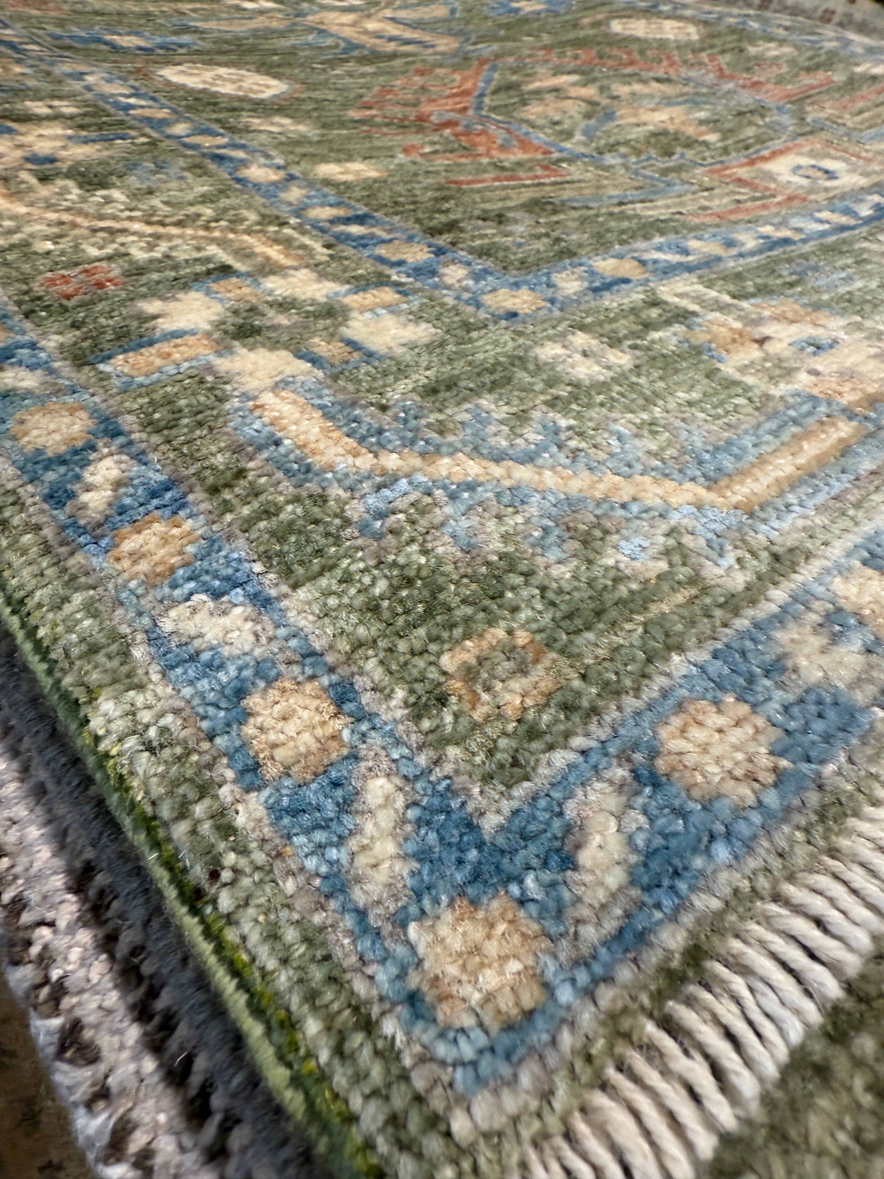 Tanya Moodie 2.8x8.3 Green Afghani Oushak Runner