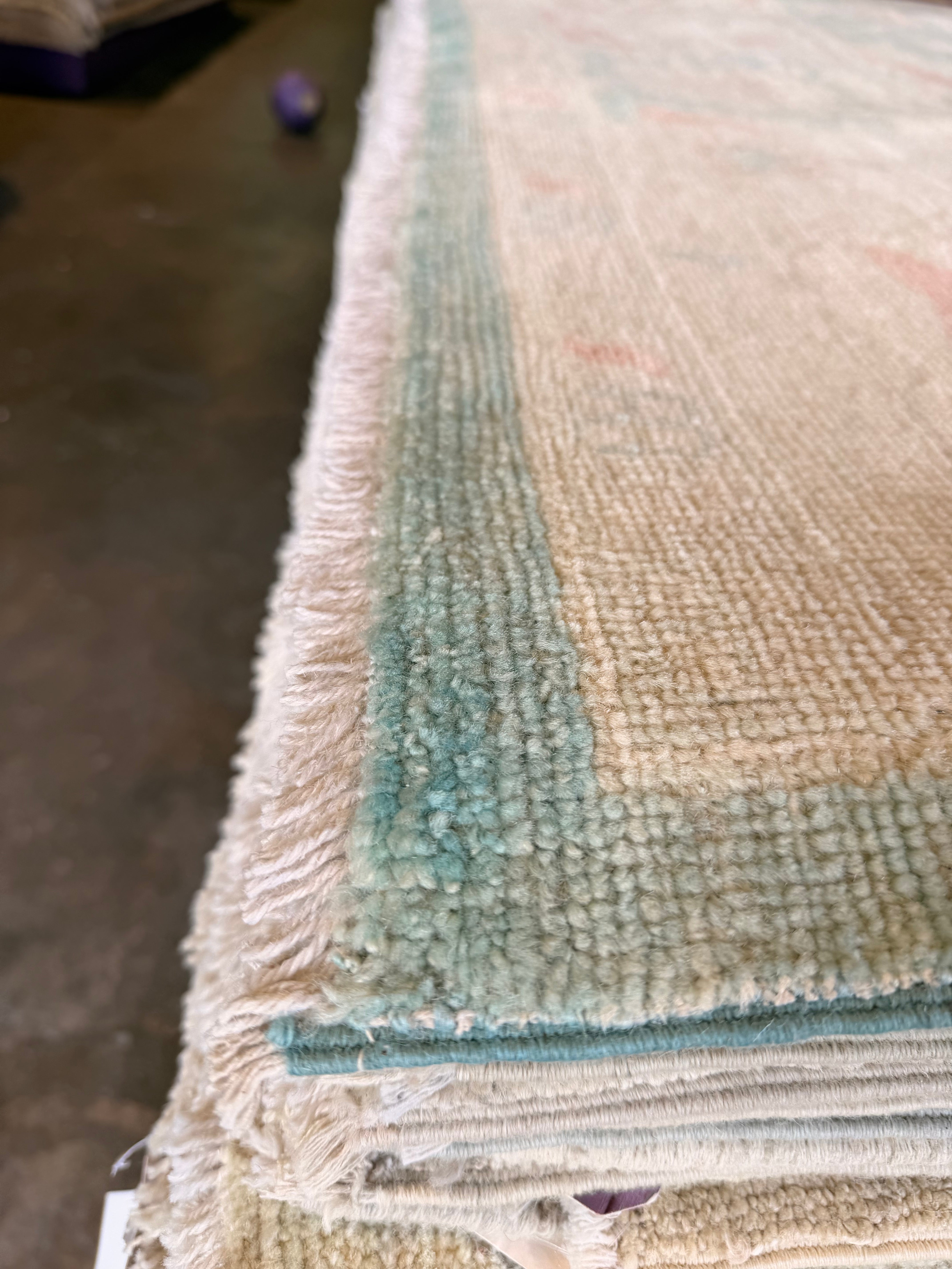 Molly Kim 9x11.11 Blue Afghani Whitewashed Oushak