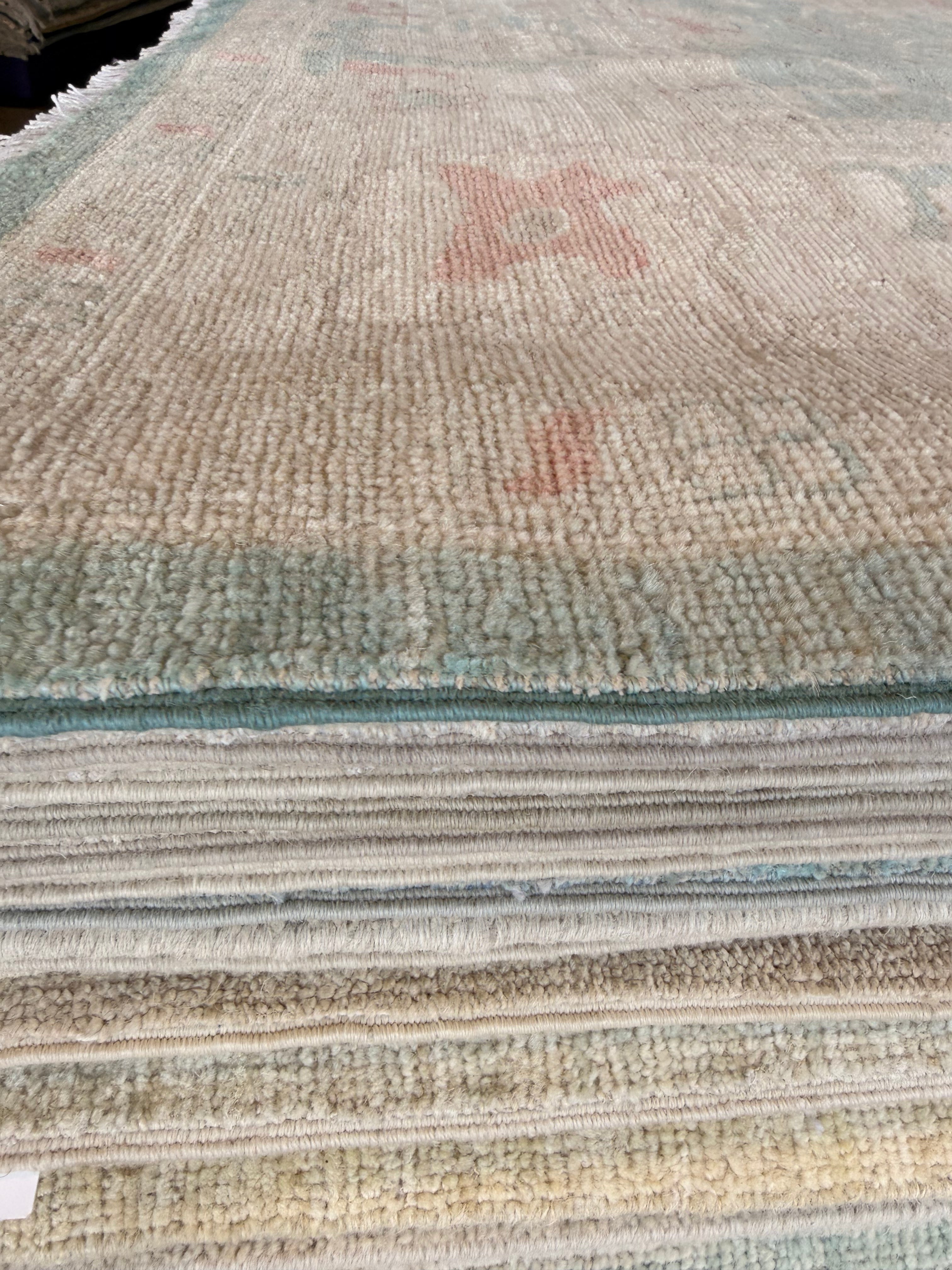 Molly Kim 9x11.11 Blue Afghani Whitewashed Oushak