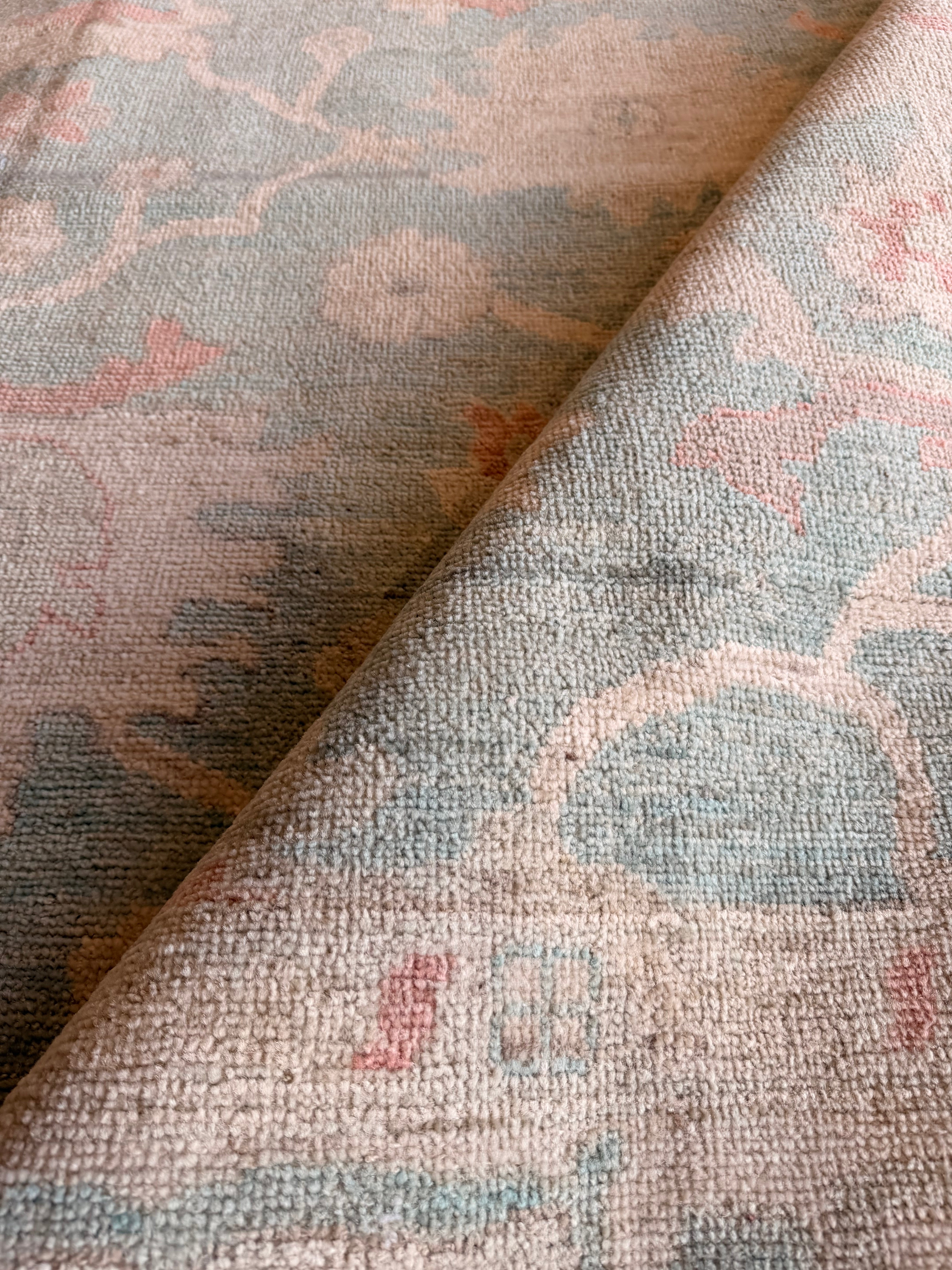 Molly Kim 9x11.11 Blue Afghani Whitewashed Oushak