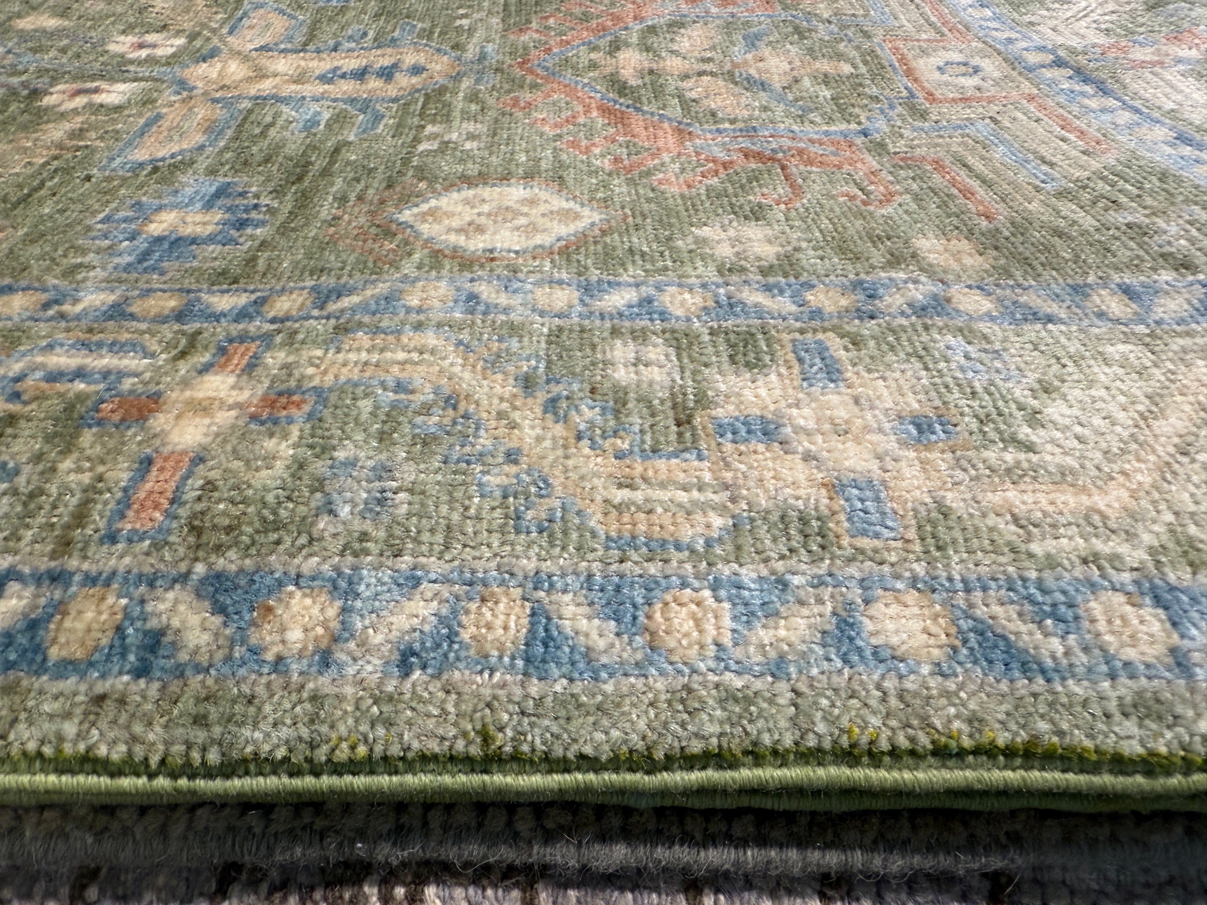 Tanya Moodie 2.8x8.3 Green Afghani Oushak Runner