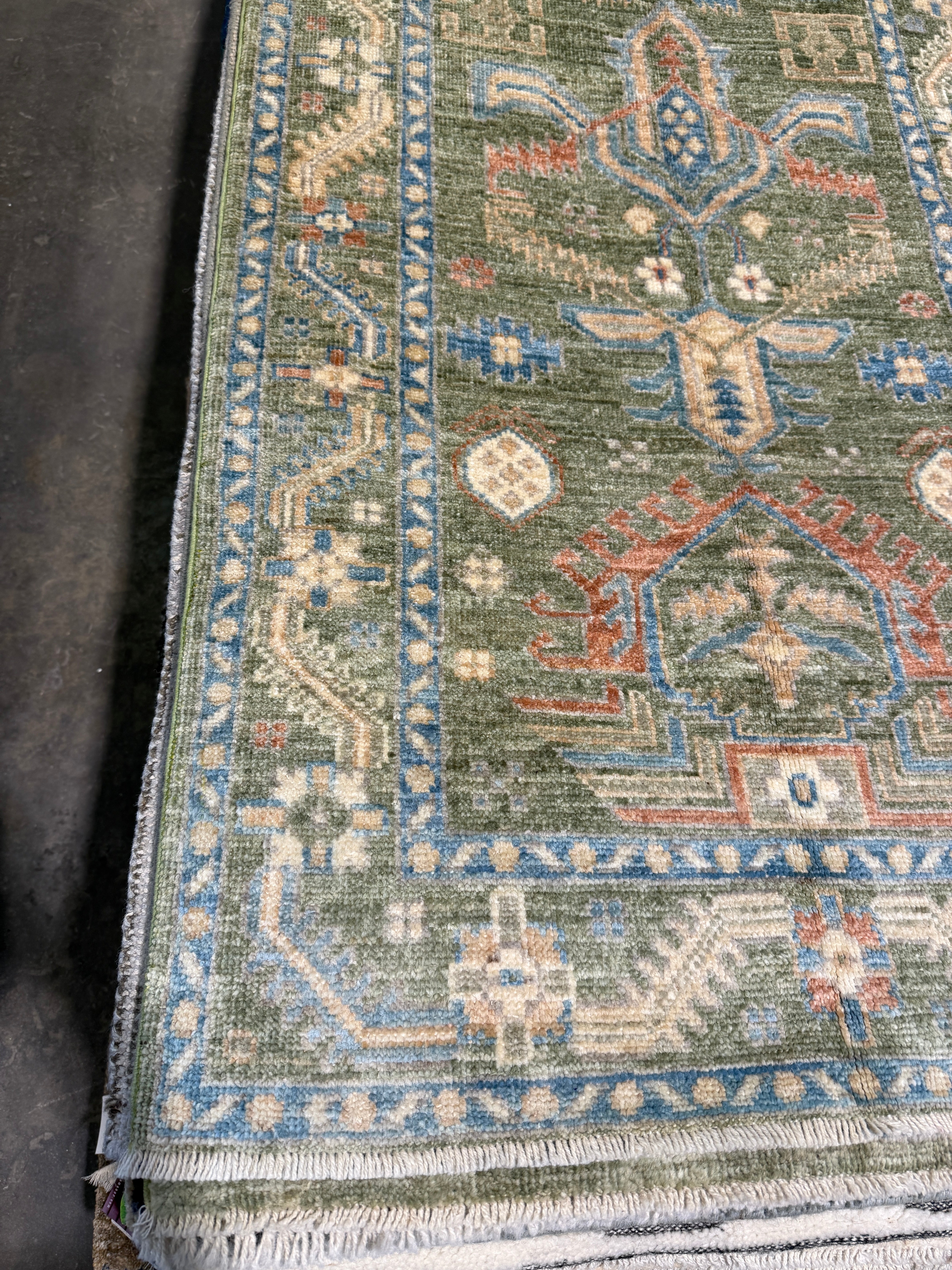 Tanya Moodie 2.8x8.3 Green Afghani Oushak Runner