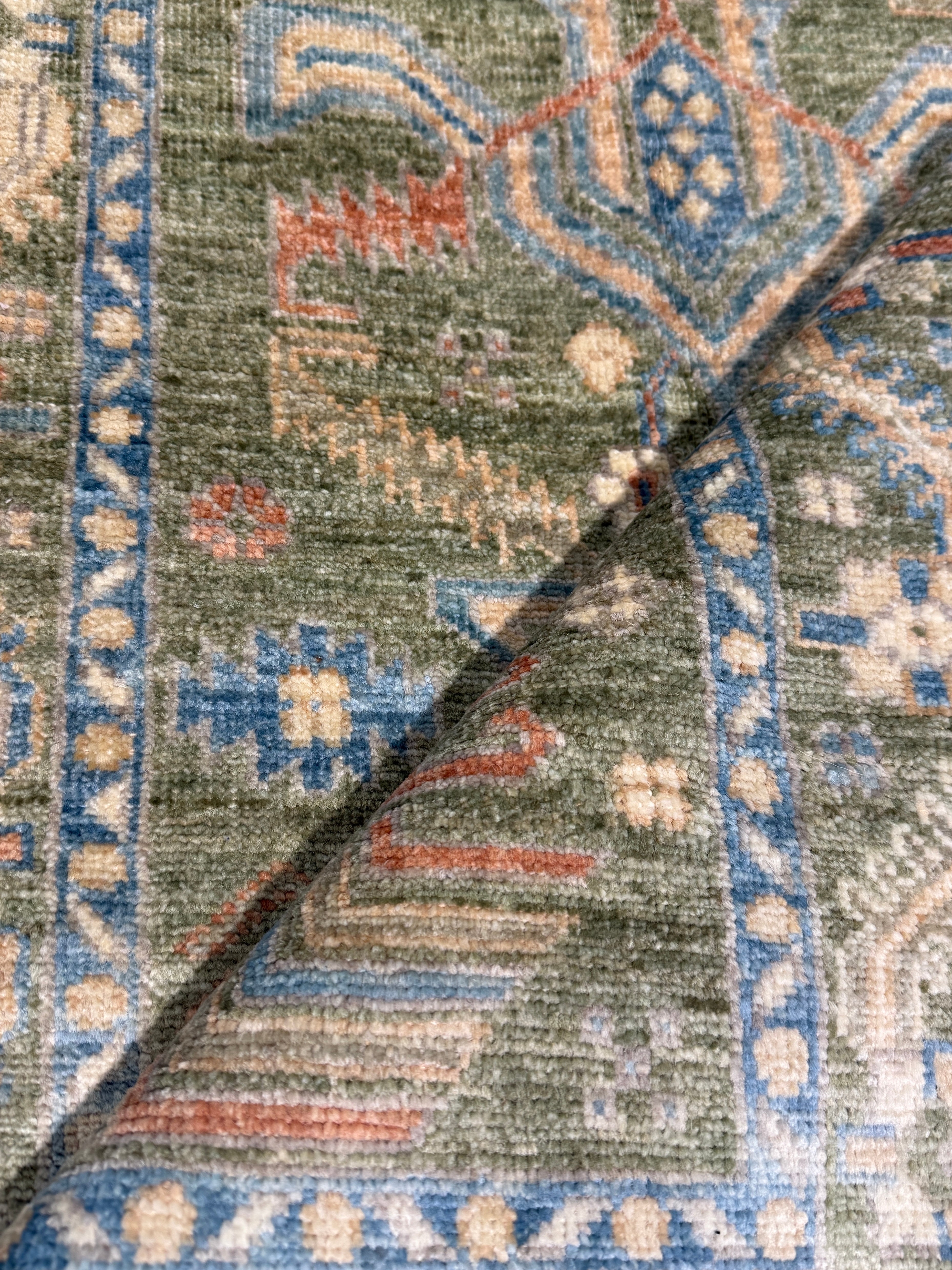 Tanya Moodie 2.8x8.3 Green Afghani Oushak Runner